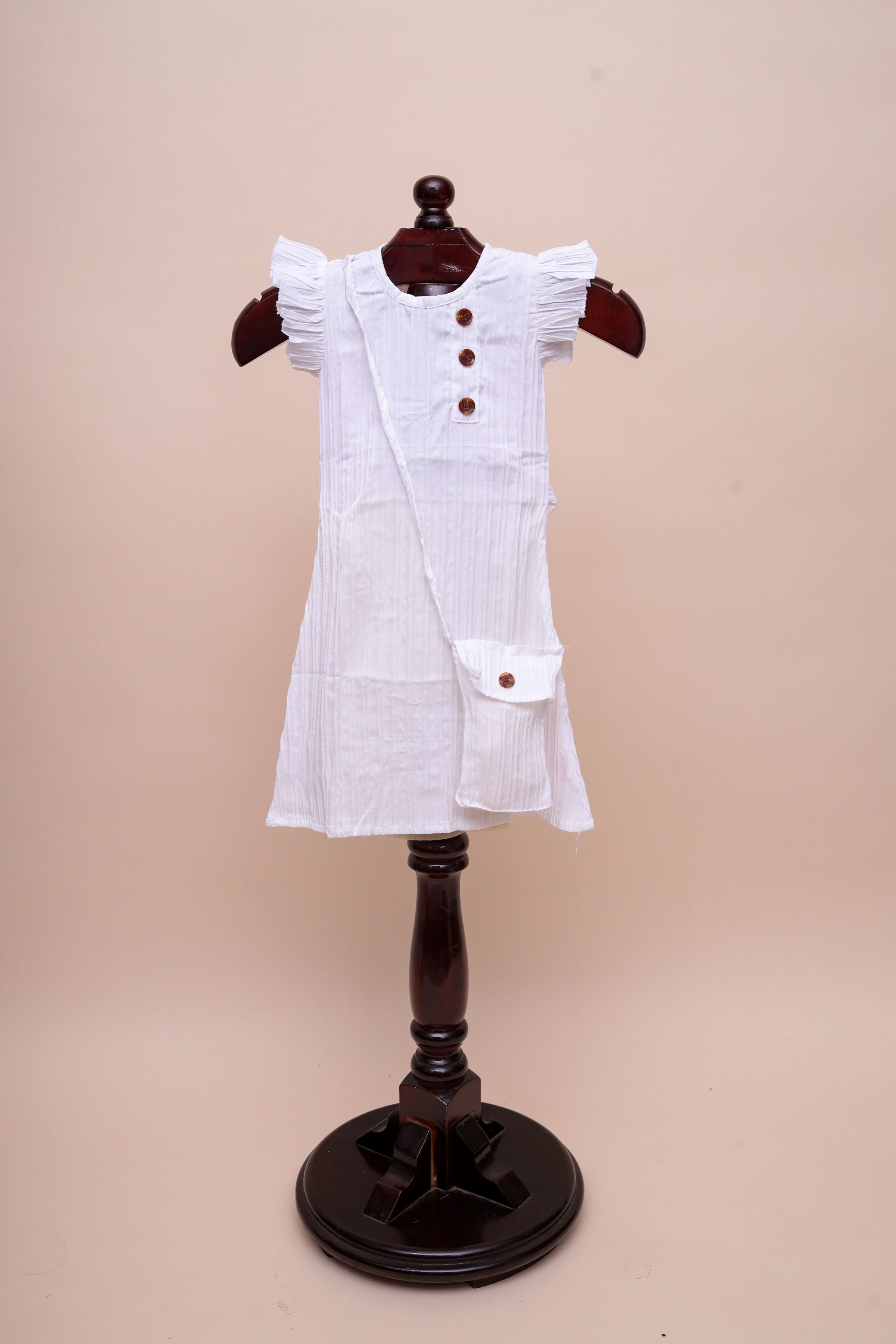 Pleated Button-Front Dress