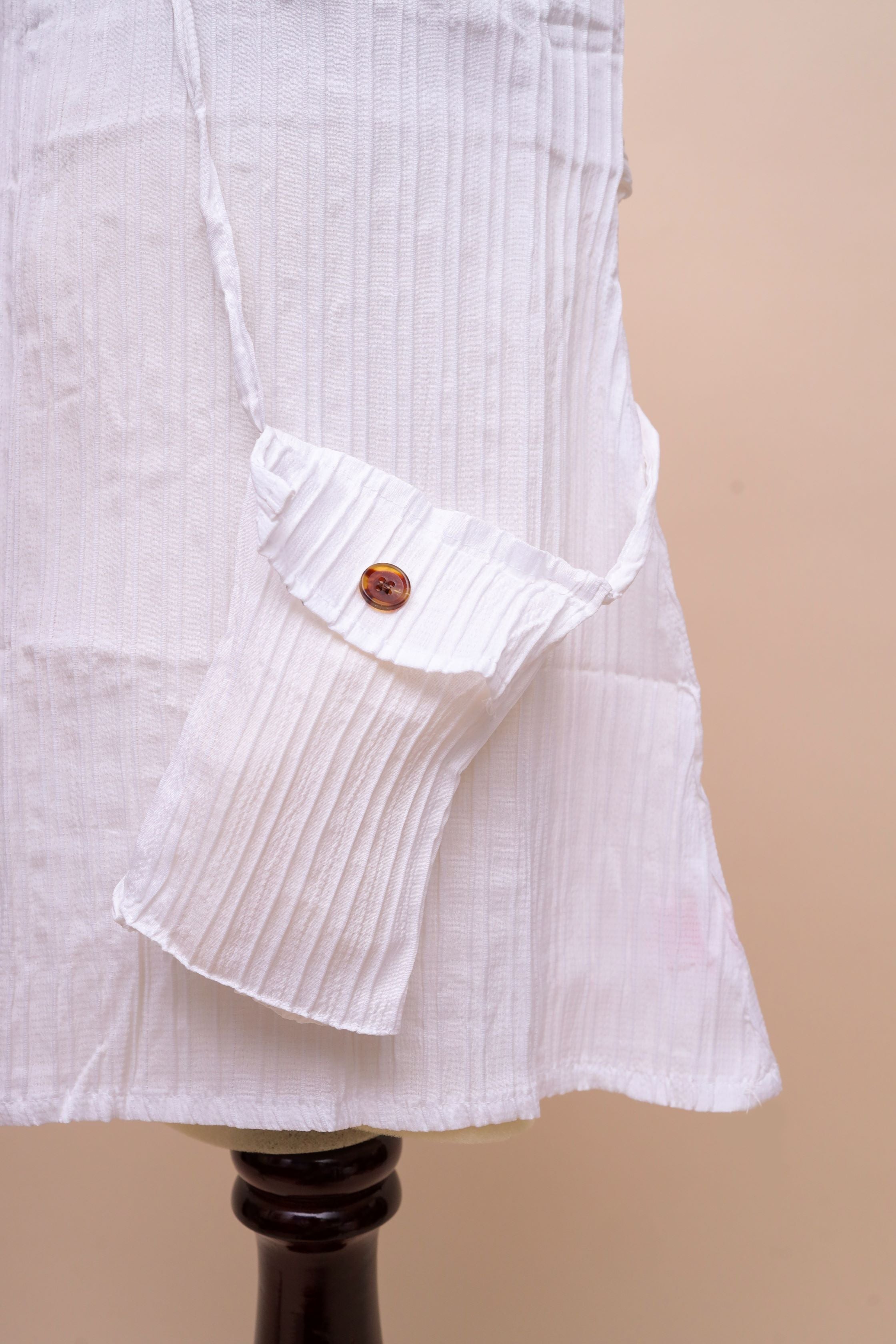 Pleated Button-Front Dress