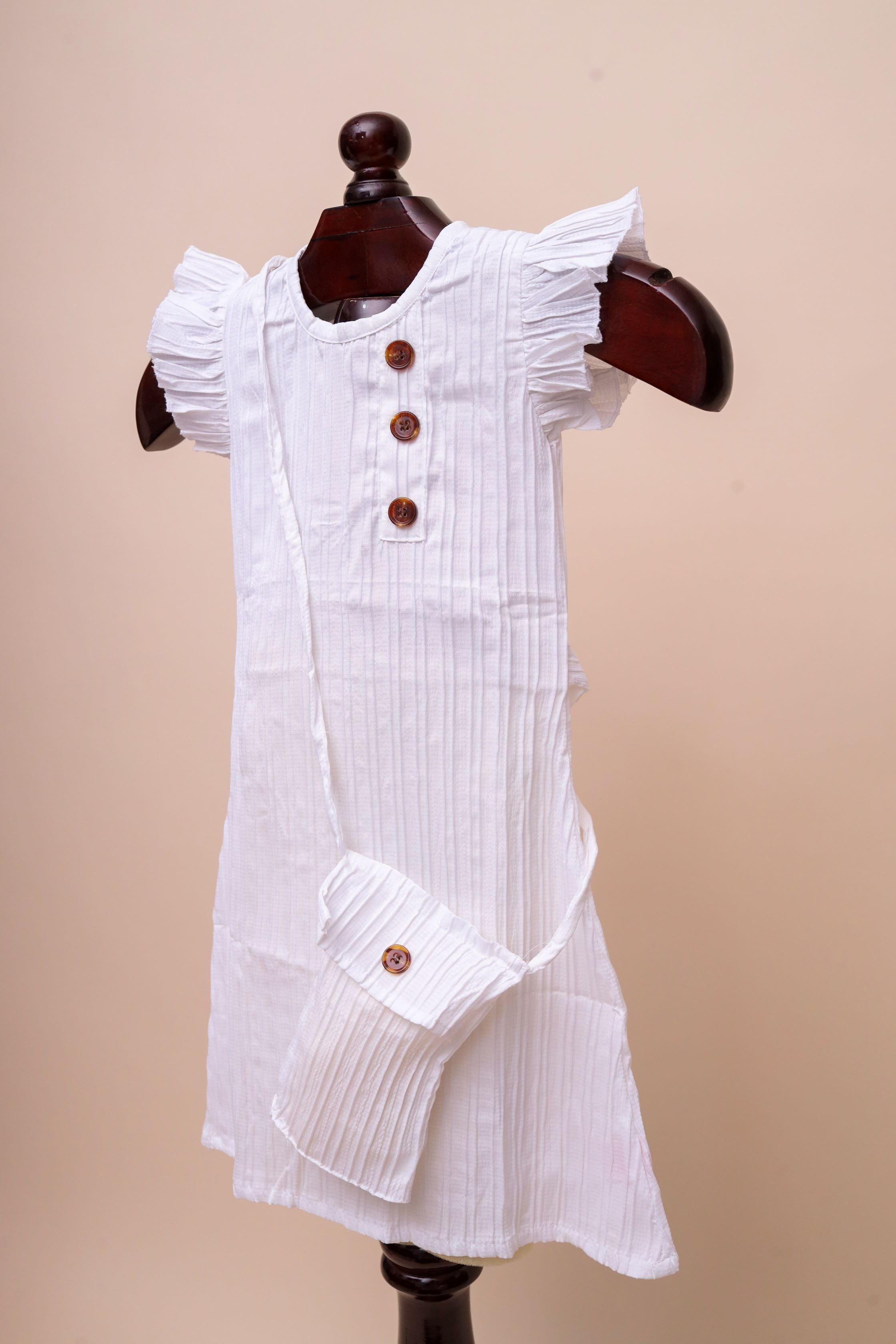 Pleated Button-Front Dress