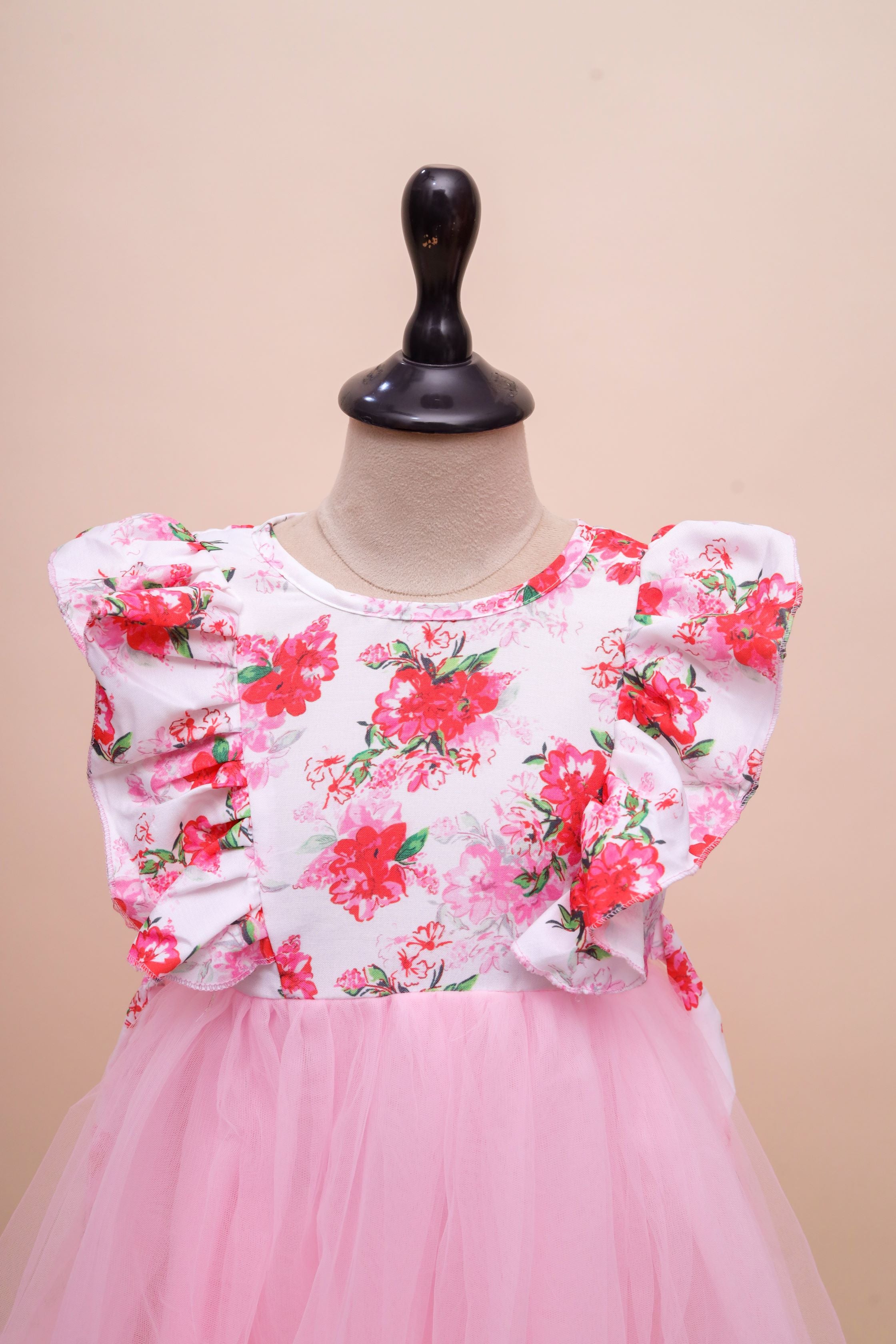 Floral Tulle Layered Frock Dress