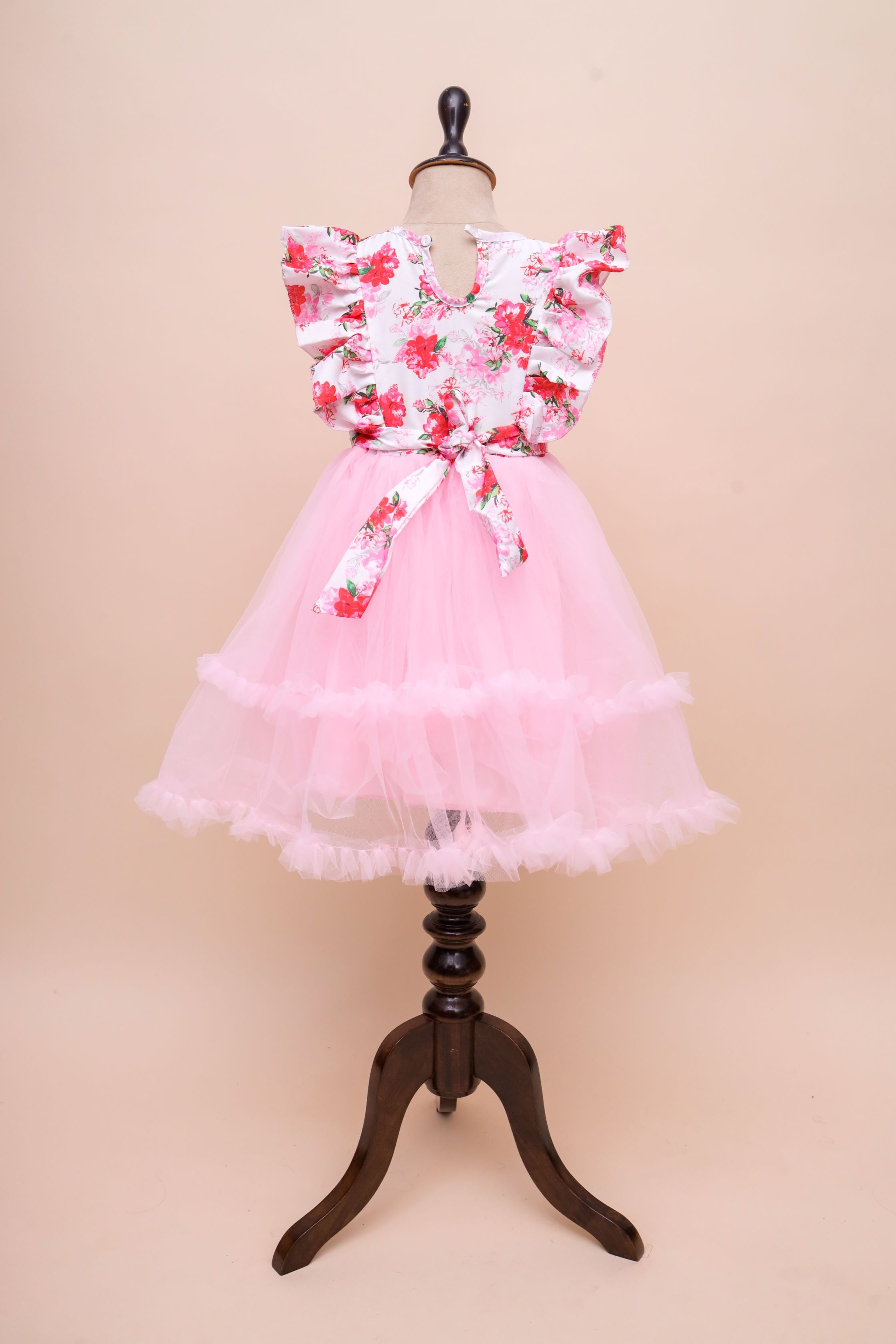 Floral Tulle Layered Frock Dress