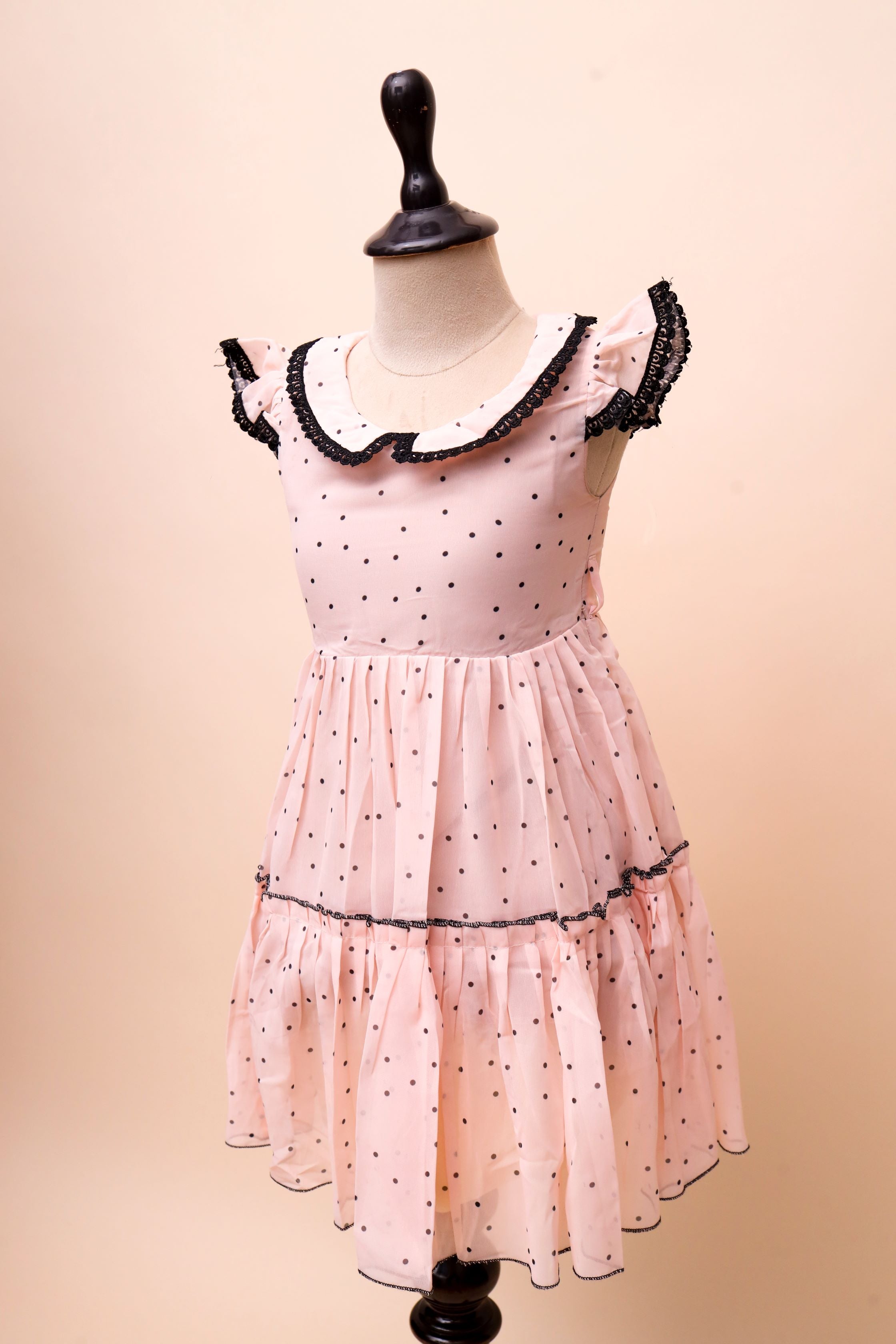 Polka Dot Embroidery Party Frock