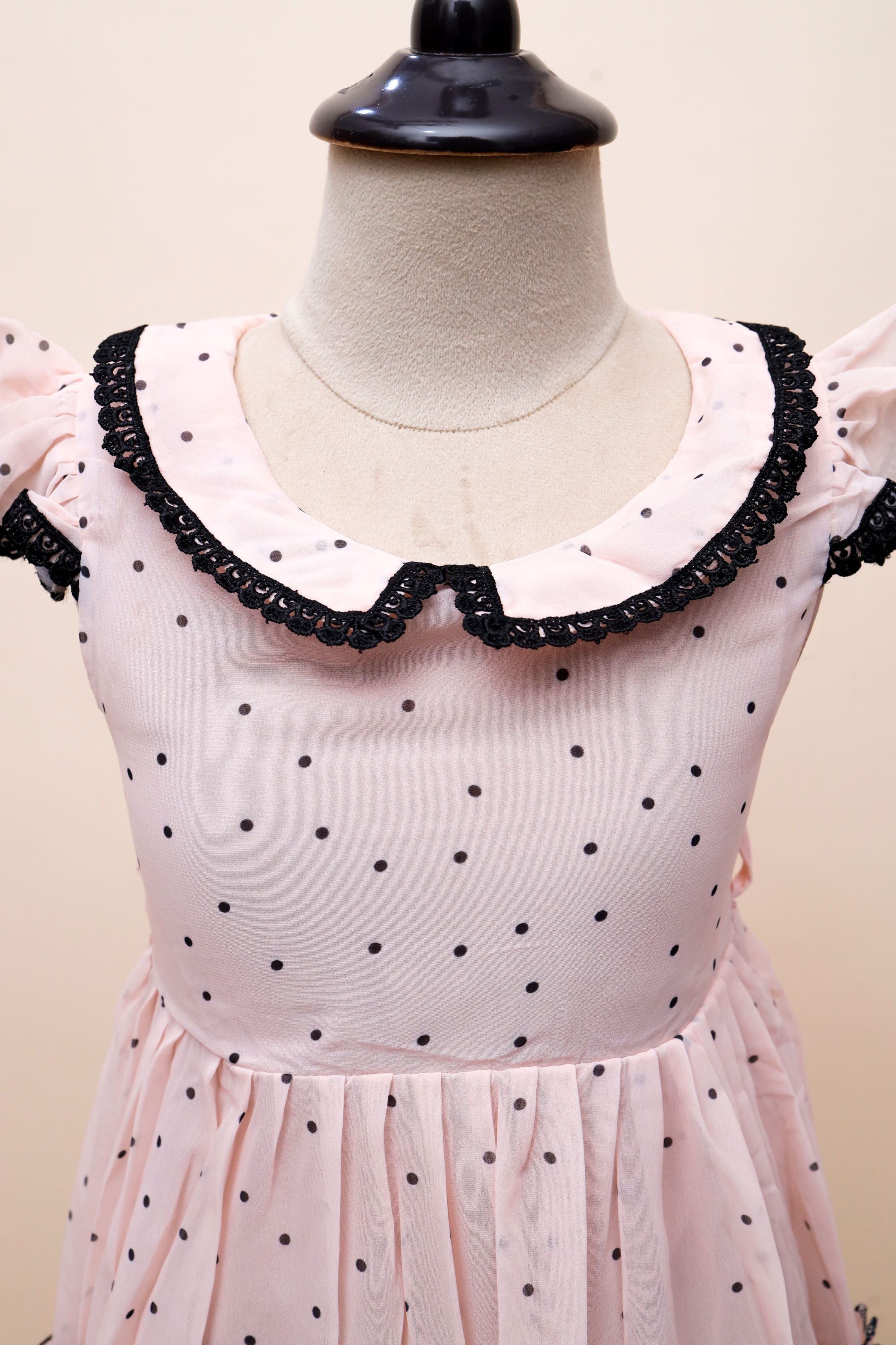 Polka Dot Embroidery Party Frock