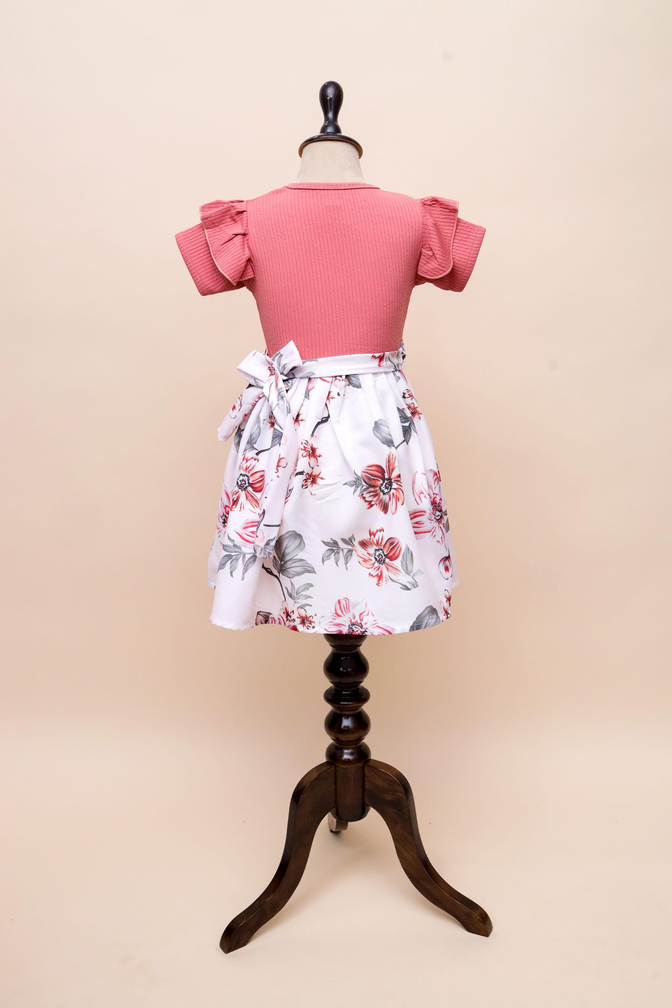 Ruffle Sleeve Floral Frock Dress