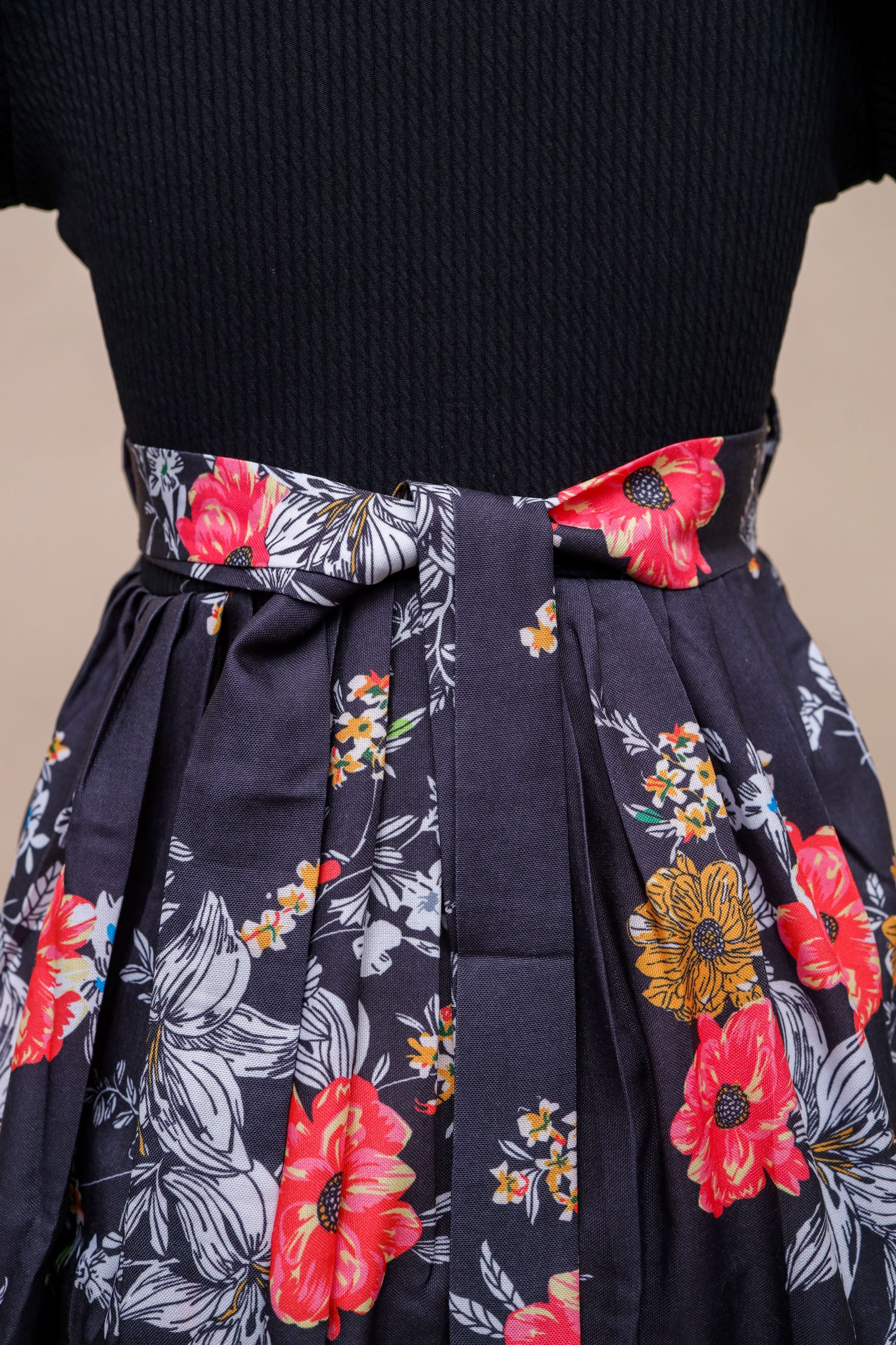 Ruffle Sleeve Floral Frock Dress