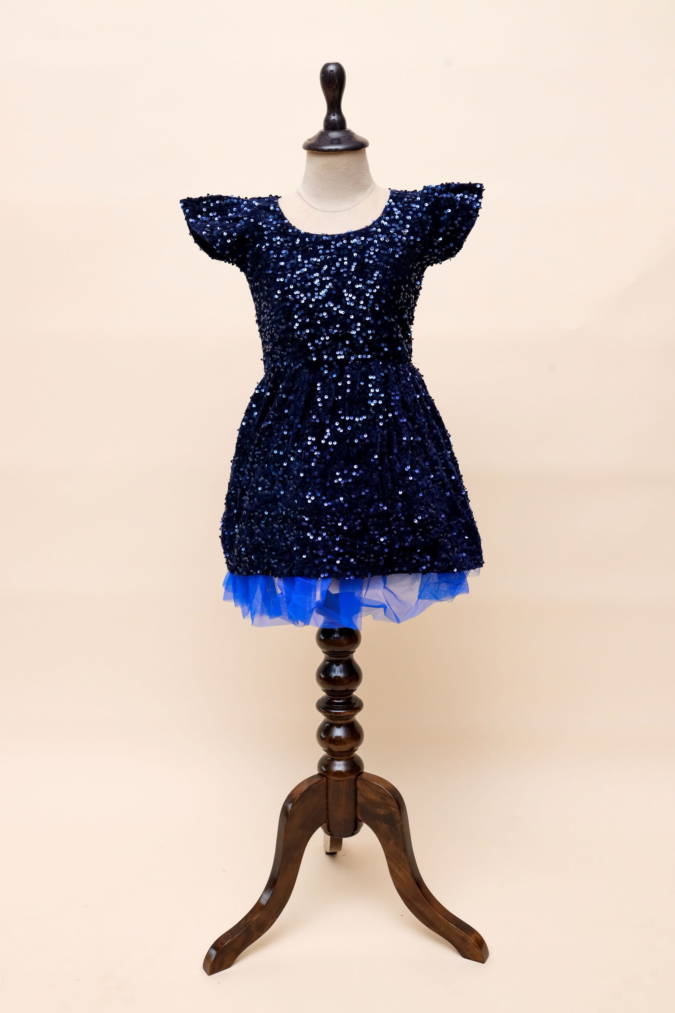 Navy Sequin Party Frock Dress