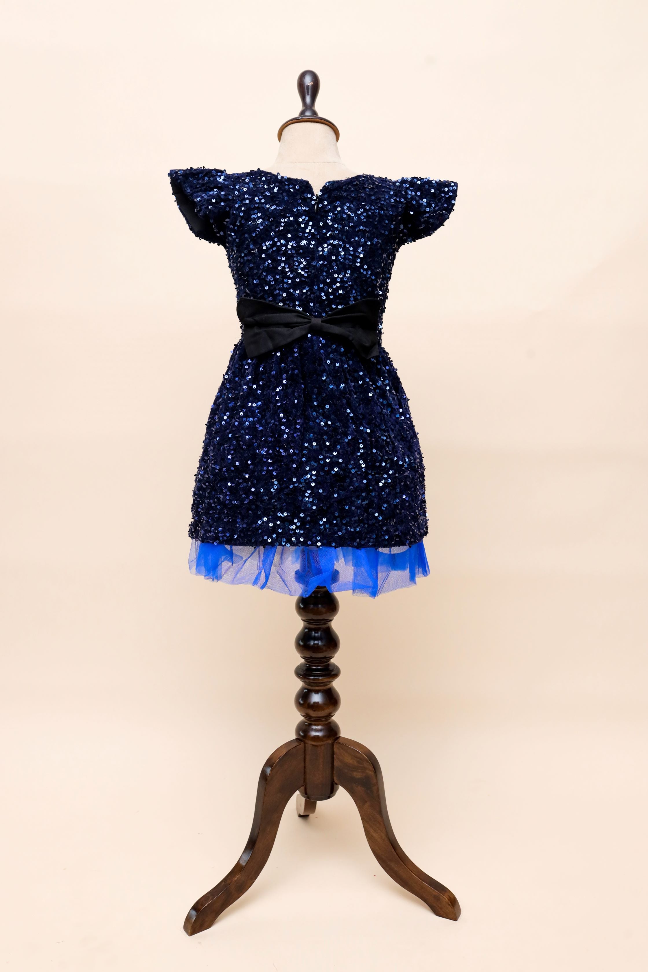 Navy Sequin Party Frock Dress