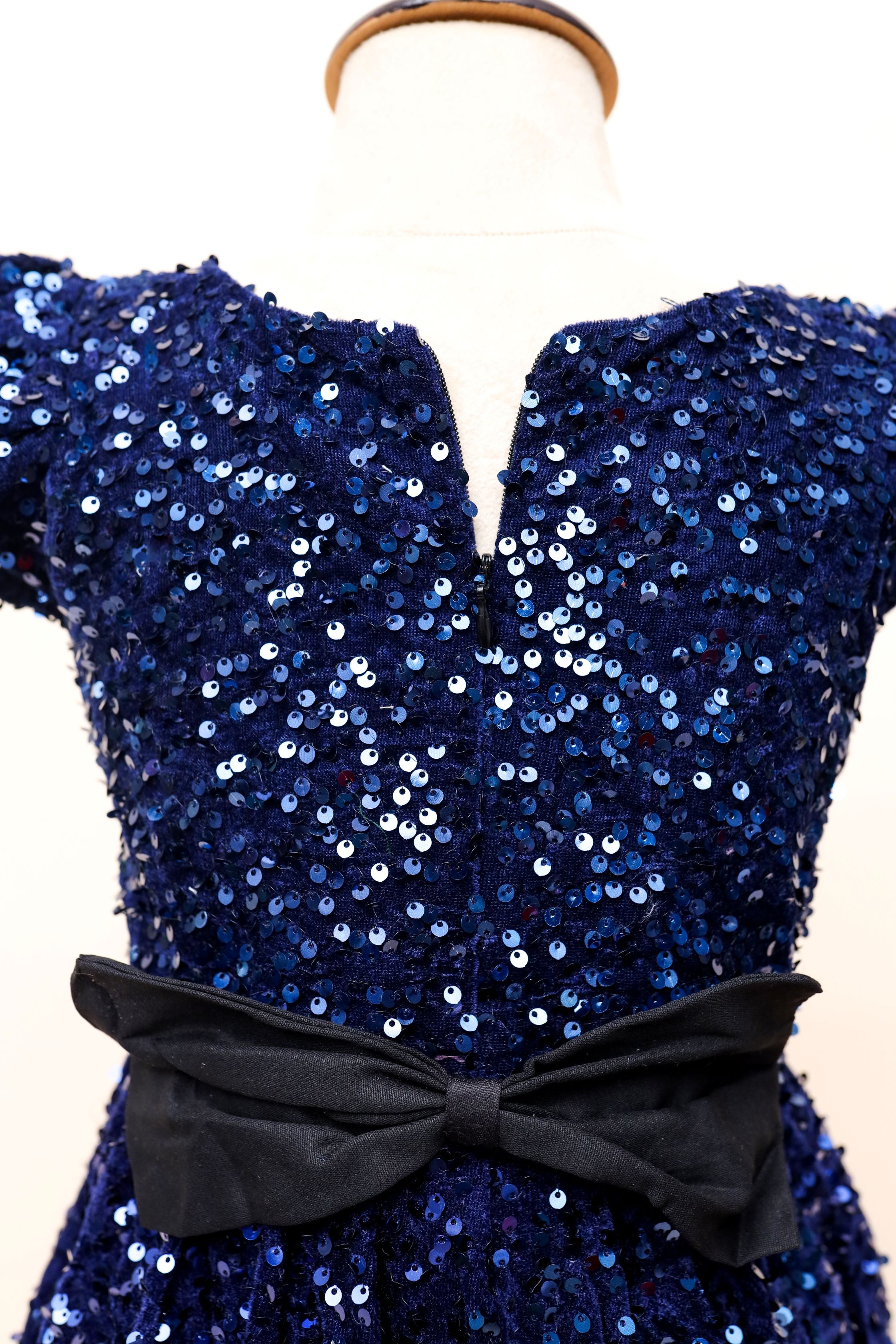Navy Sequin Party Frock Dress