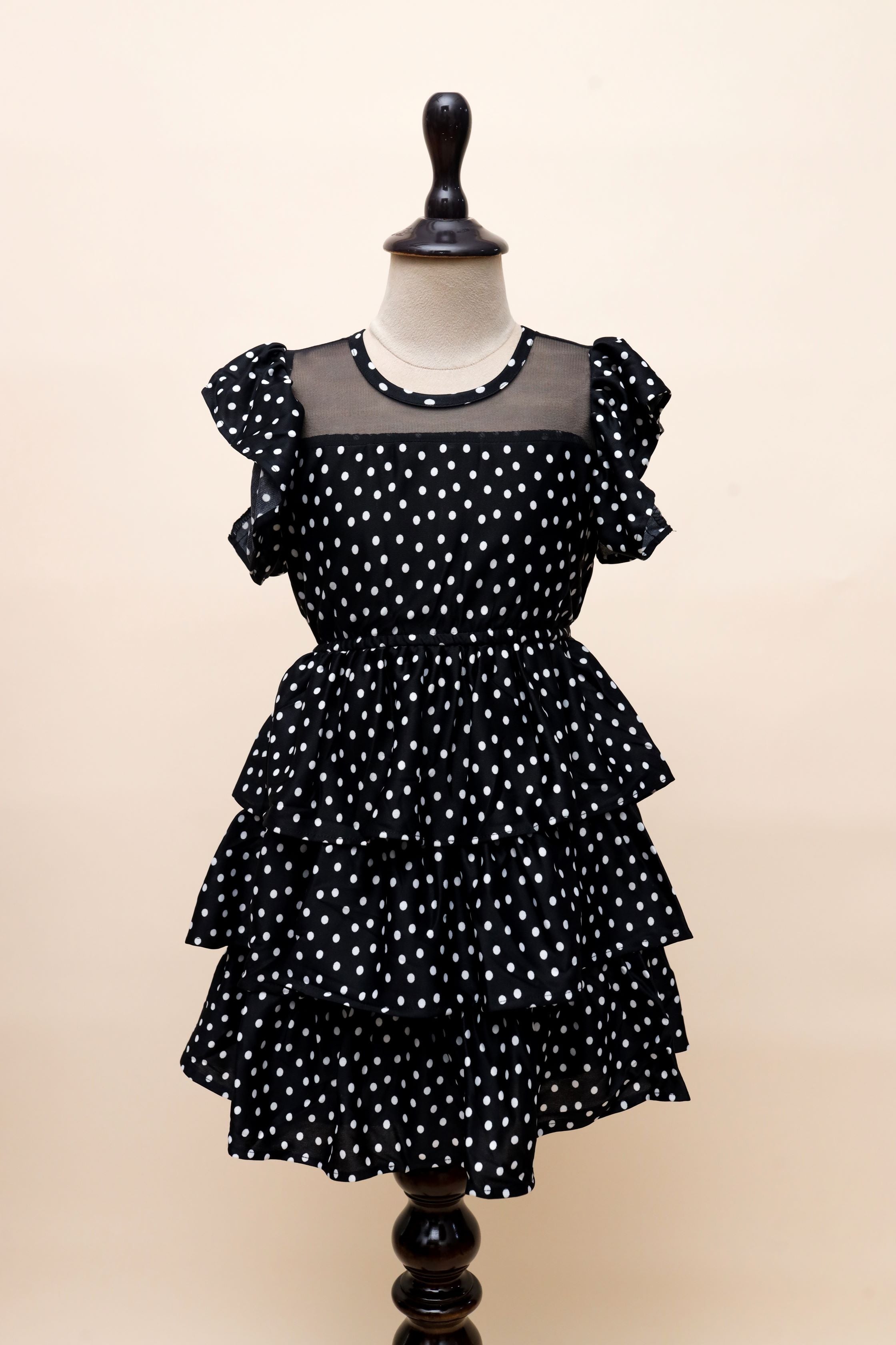 Polka Dot Layered Party Frock Dress