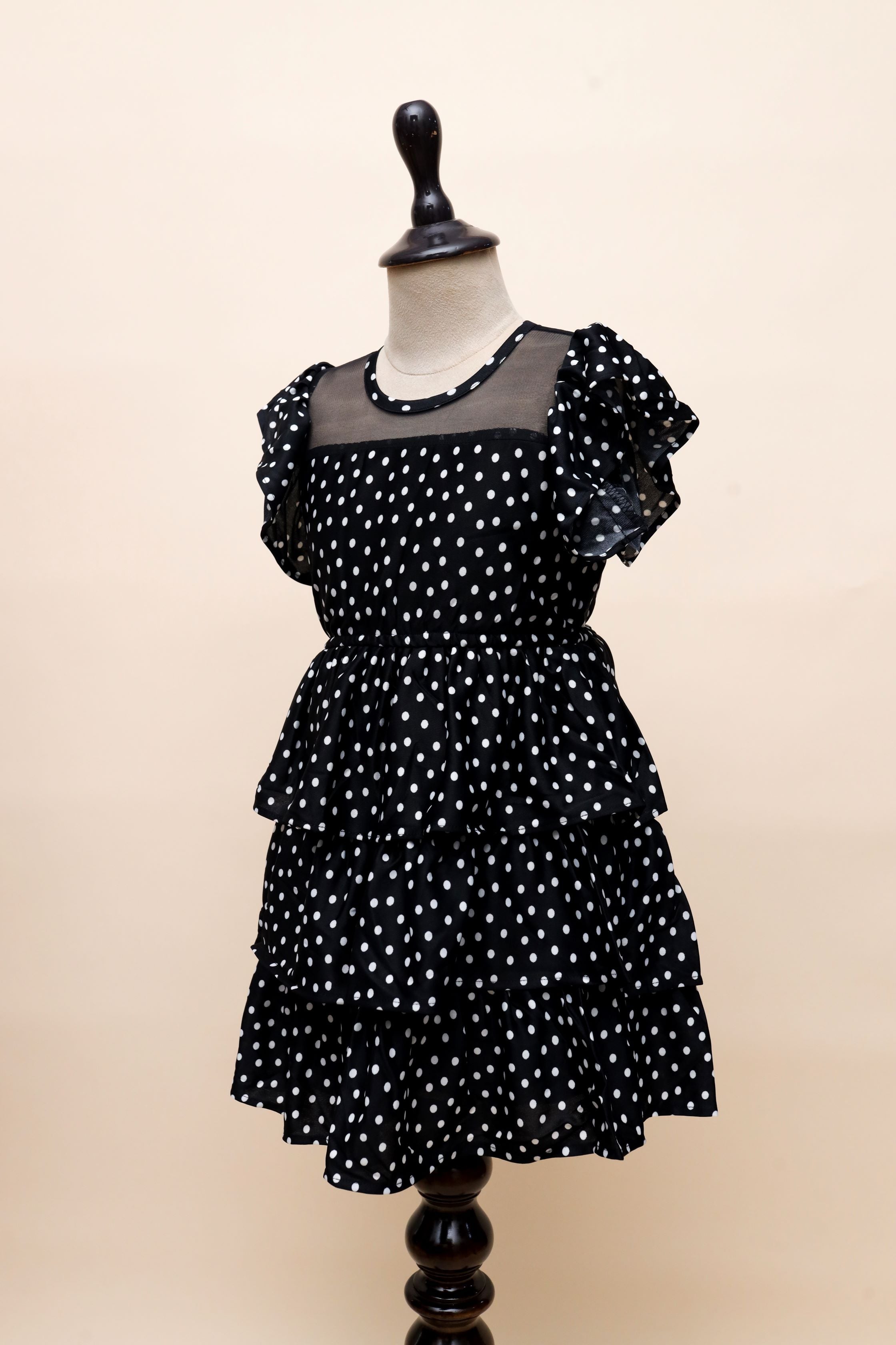 Polka Dot Layered Party Frock Dress