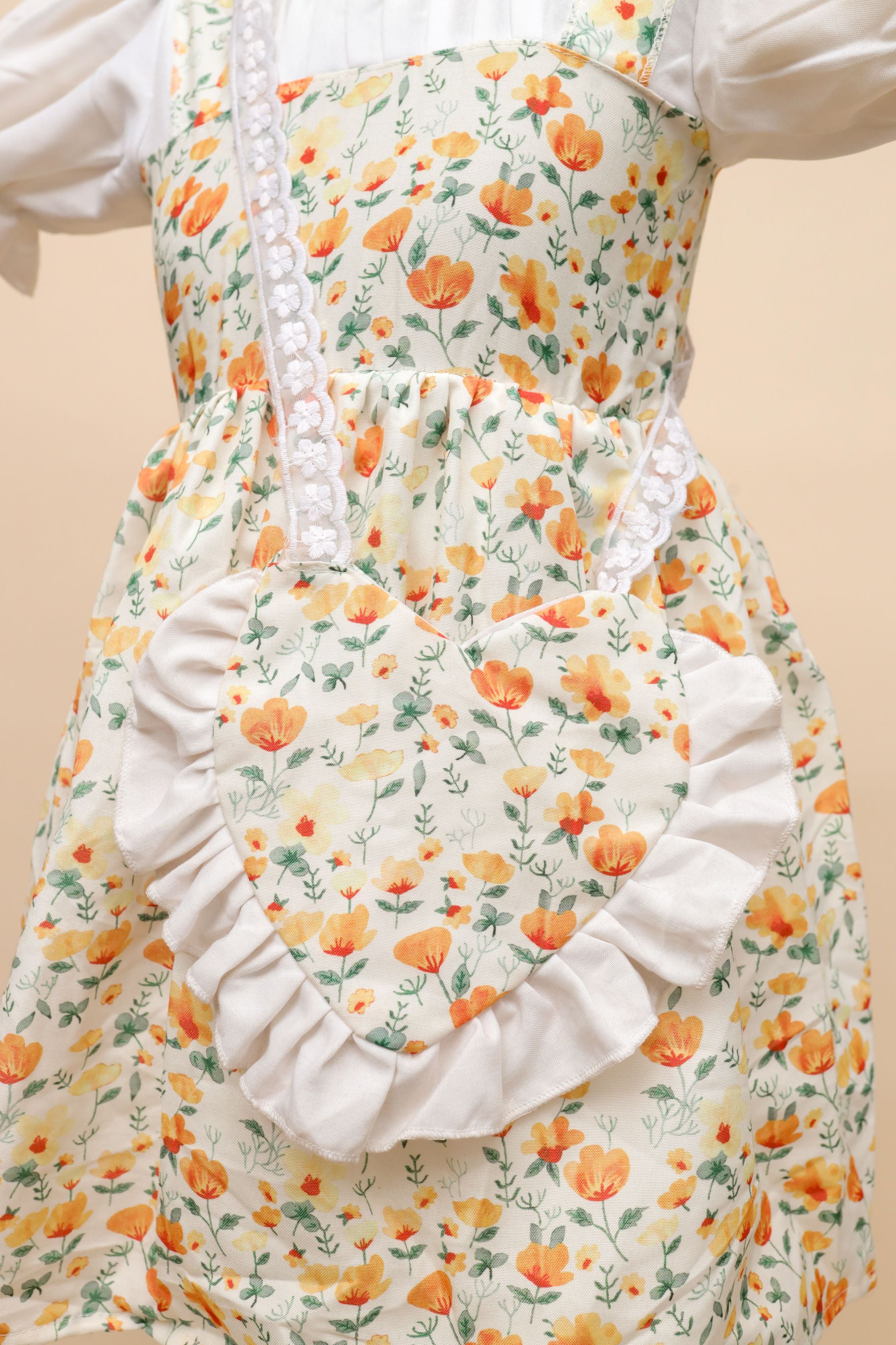 Classic Floral Party Dress with Puff Sleeves