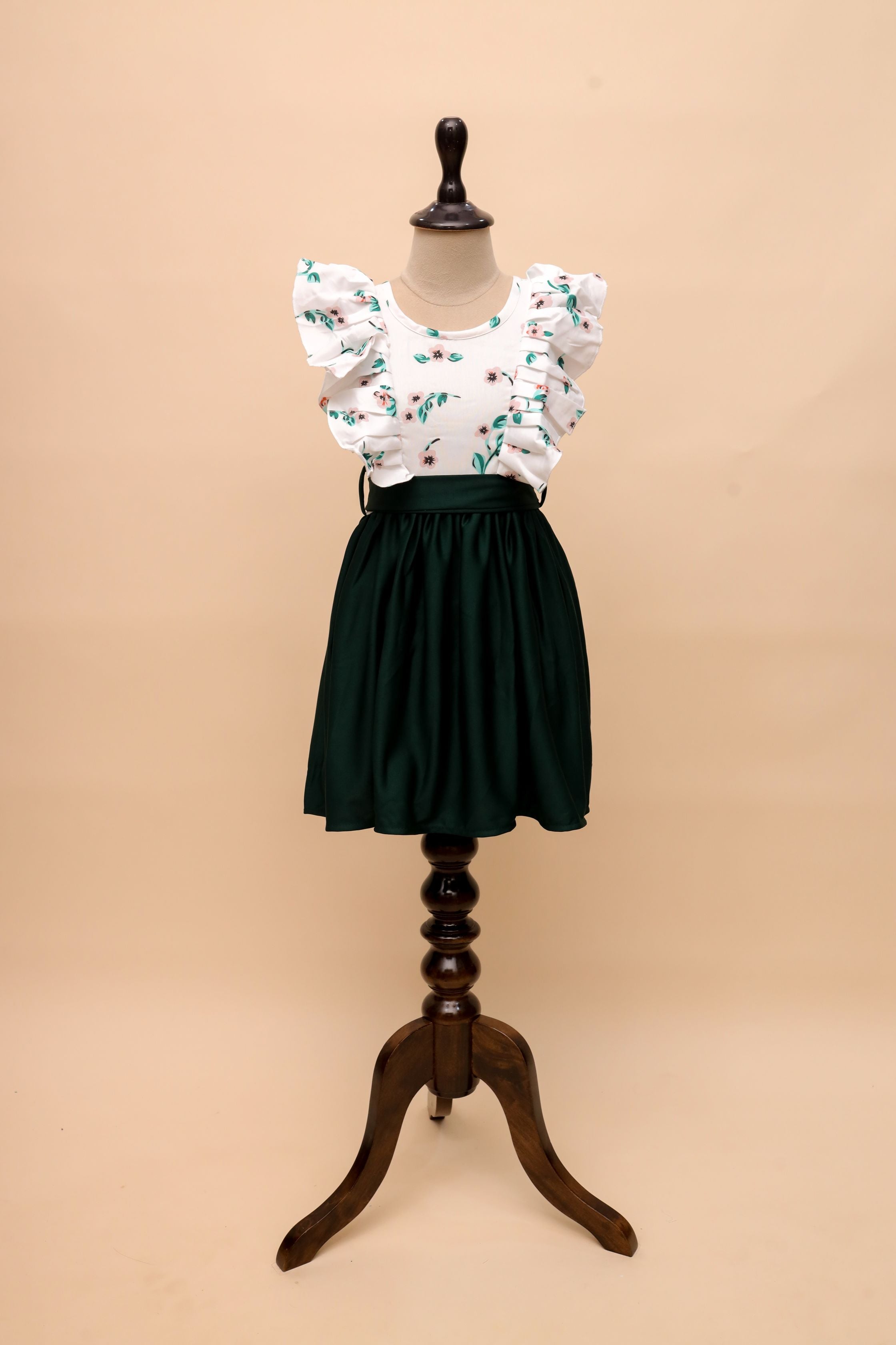 Vibrant Ruffle Sleeves Party Dress