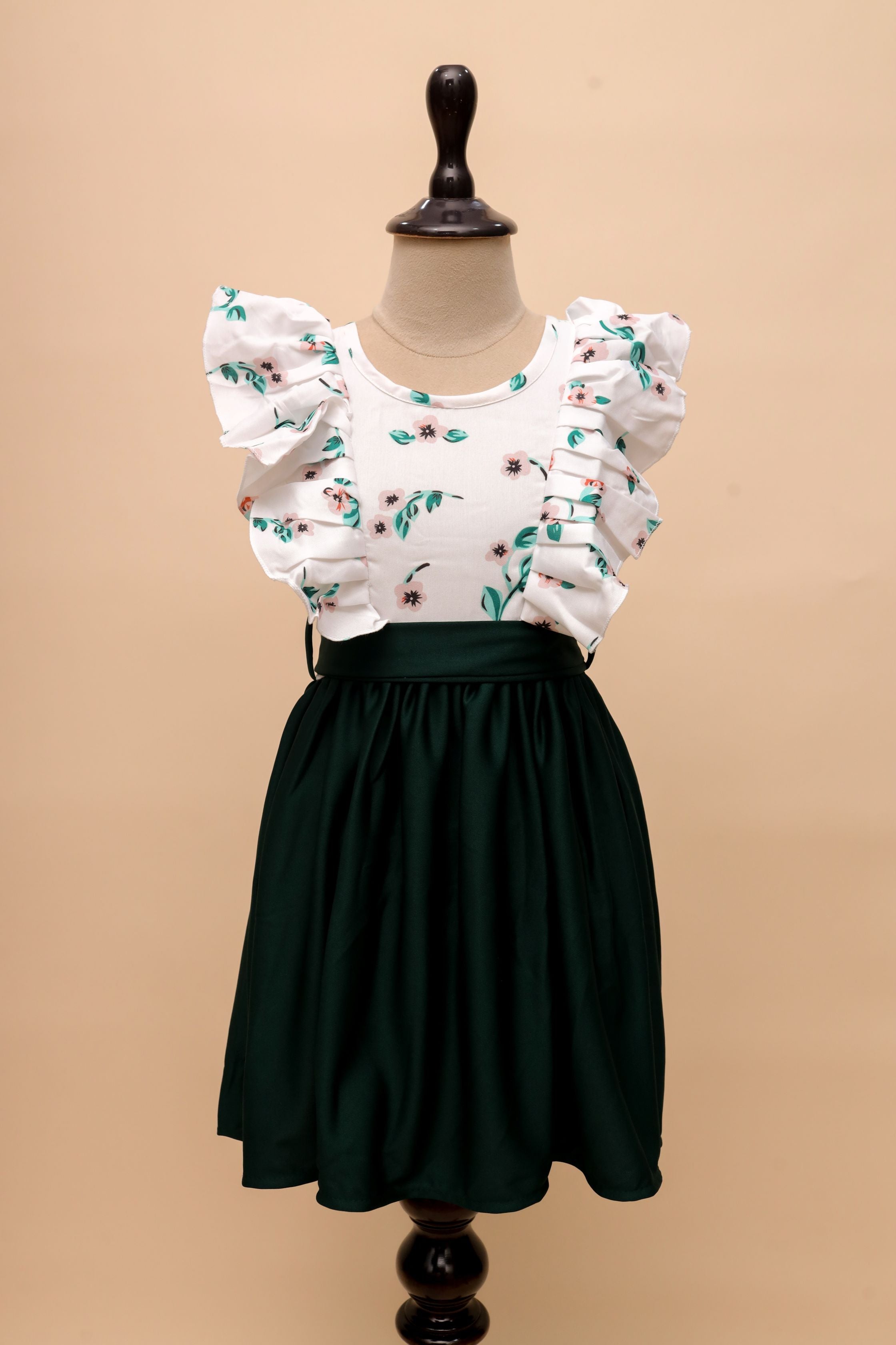 Vibrant Ruffle Sleeves Party Dress