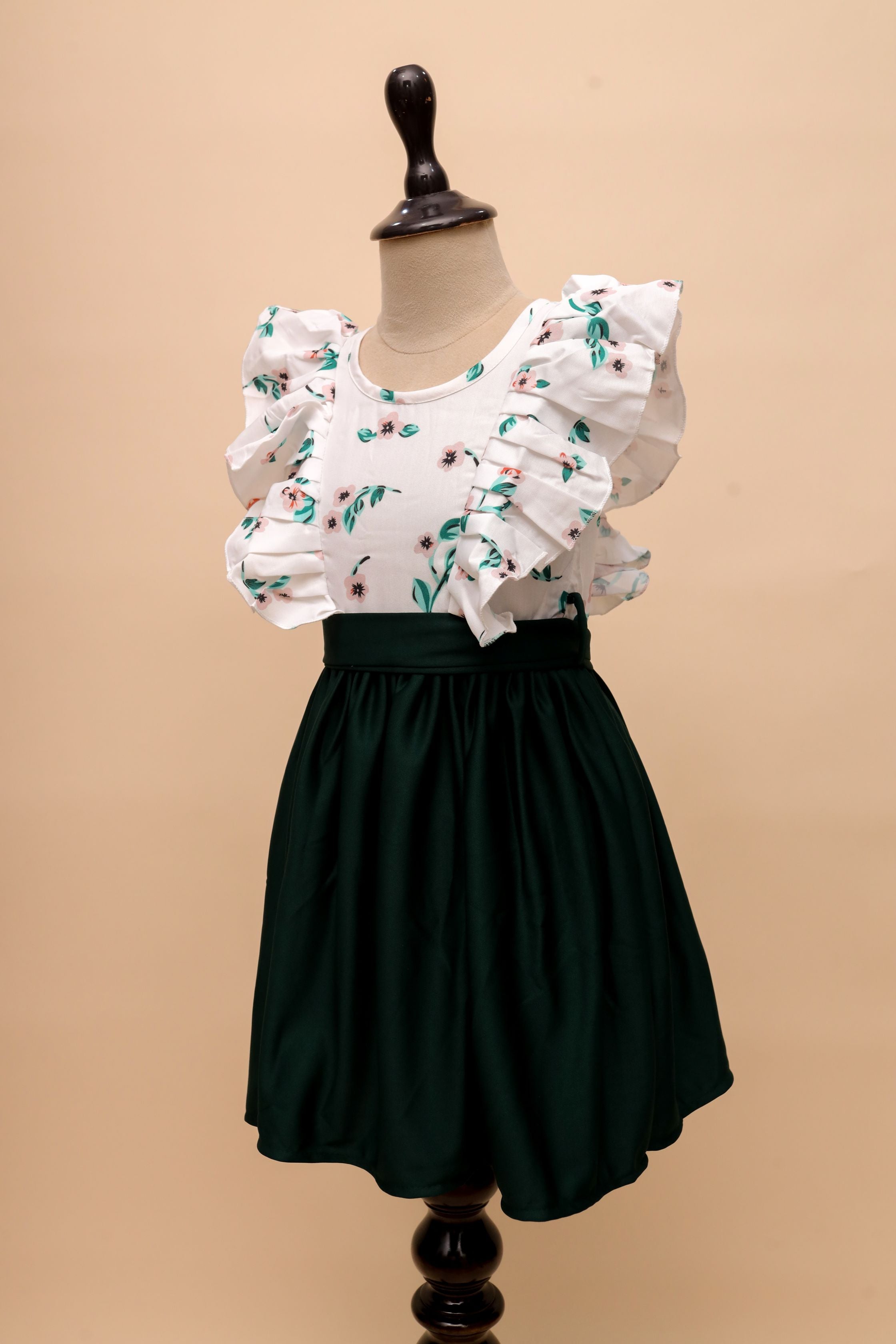 Vibrant Ruffle Sleeves Party Dress