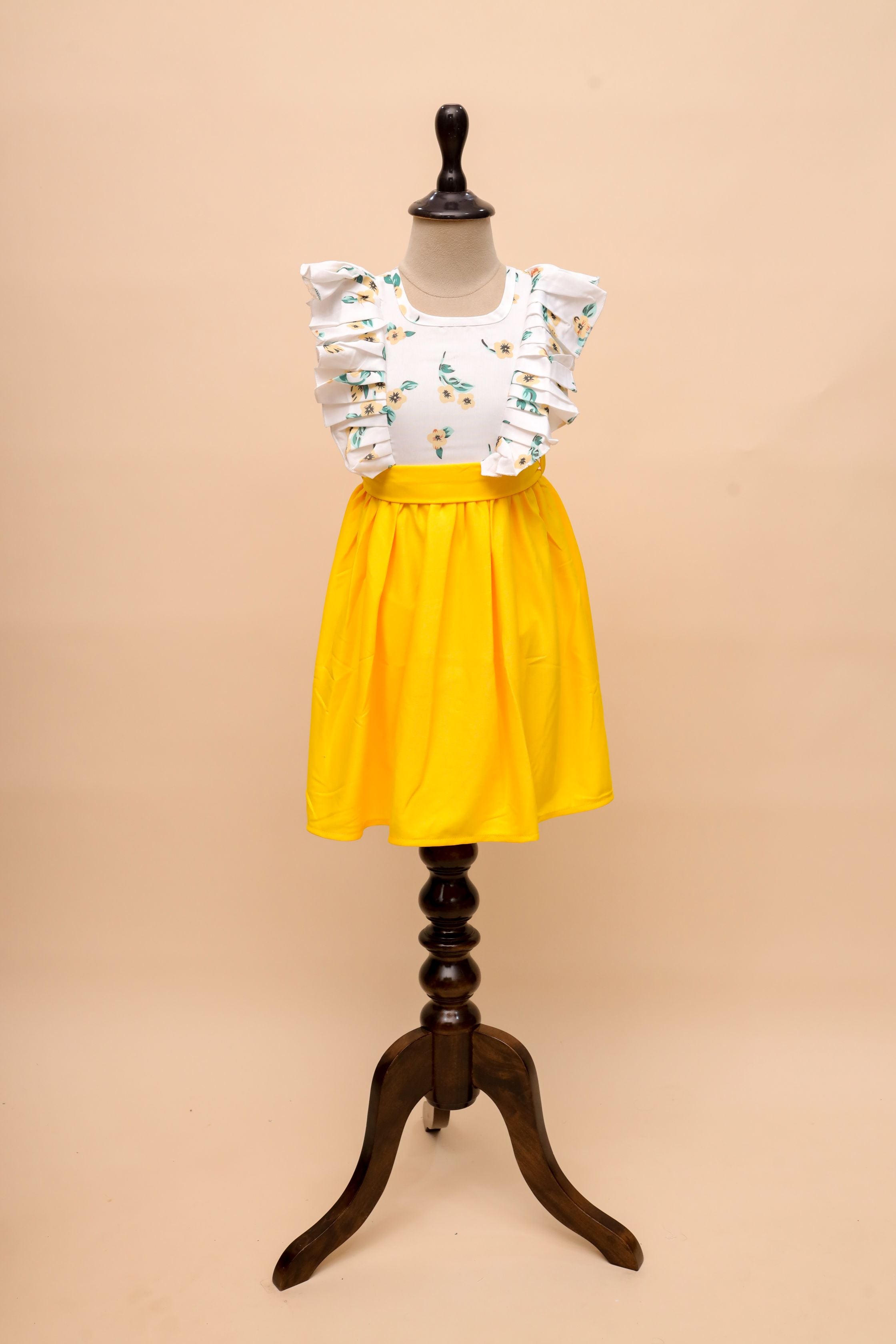 Vibrant Ruffle Sleeves Party Dress