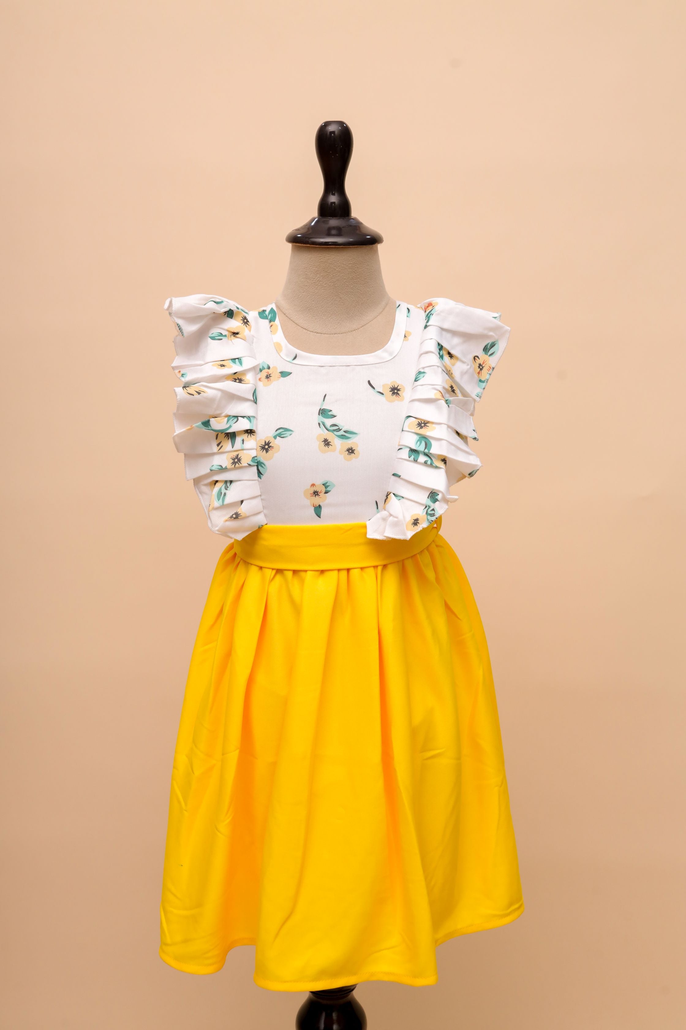 Vibrant Ruffle Sleeves Party Dress