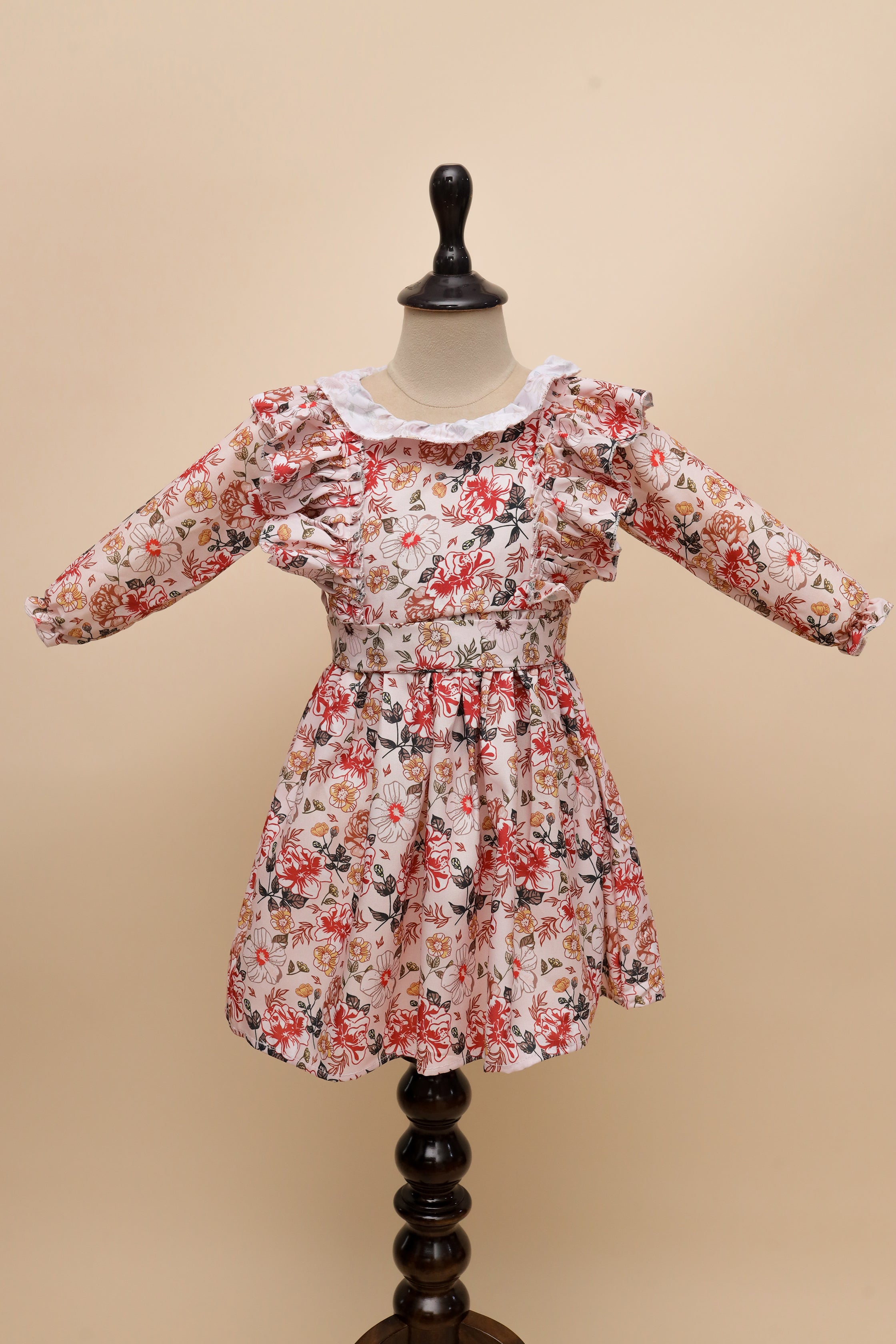 Autumn Blossom Ruffle Frock