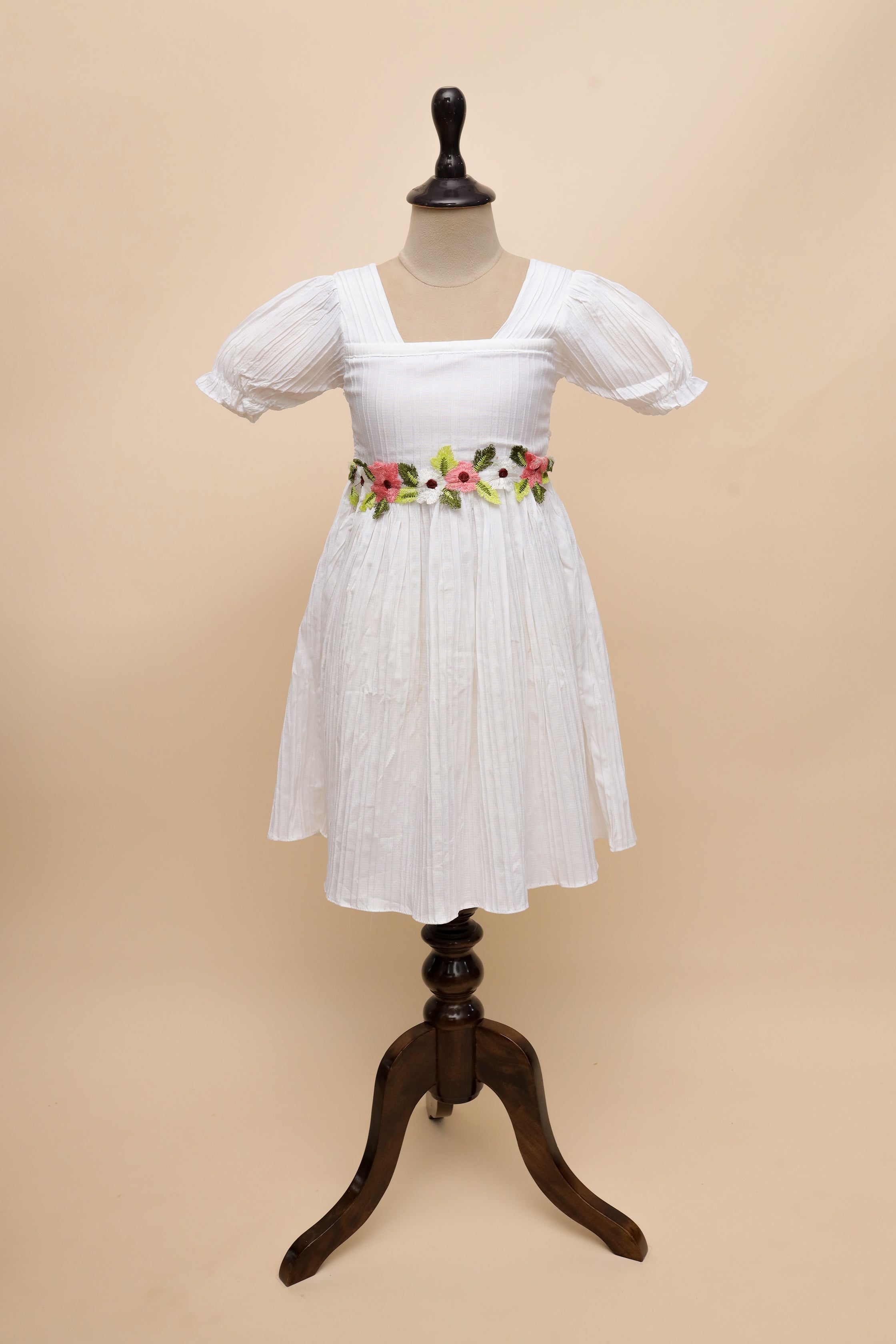 White Garden Embroidered Frock