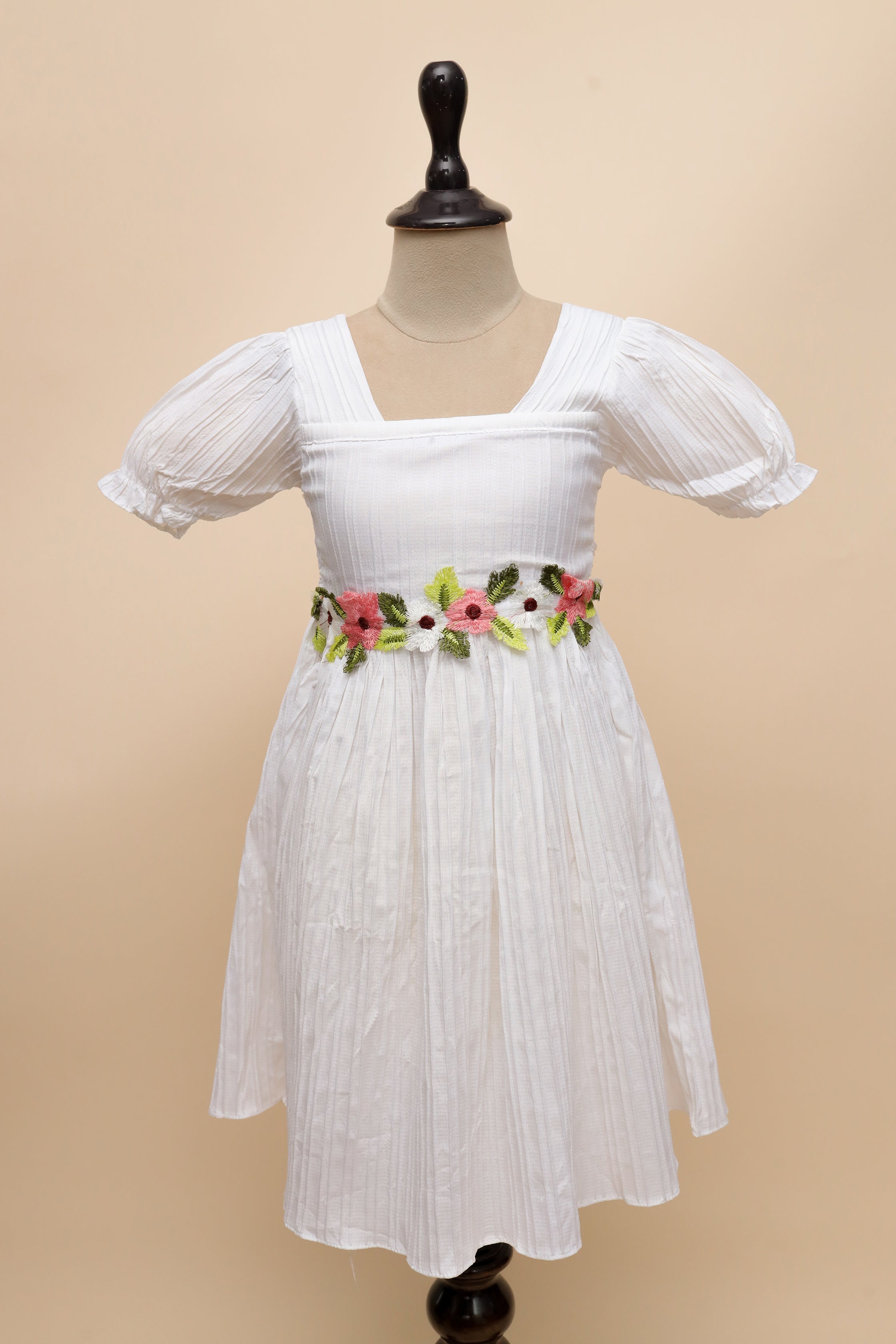 White Garden Embroidered Frock
