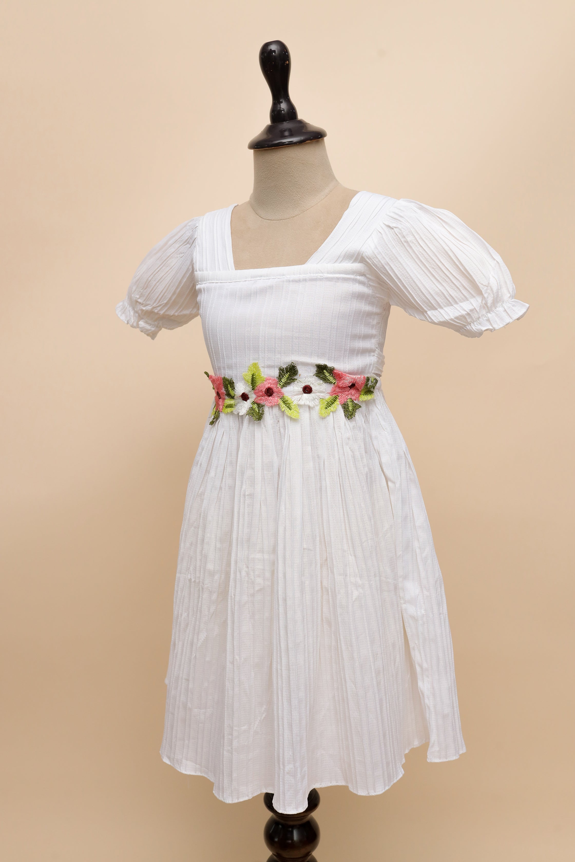 White Garden Embroidered Frock