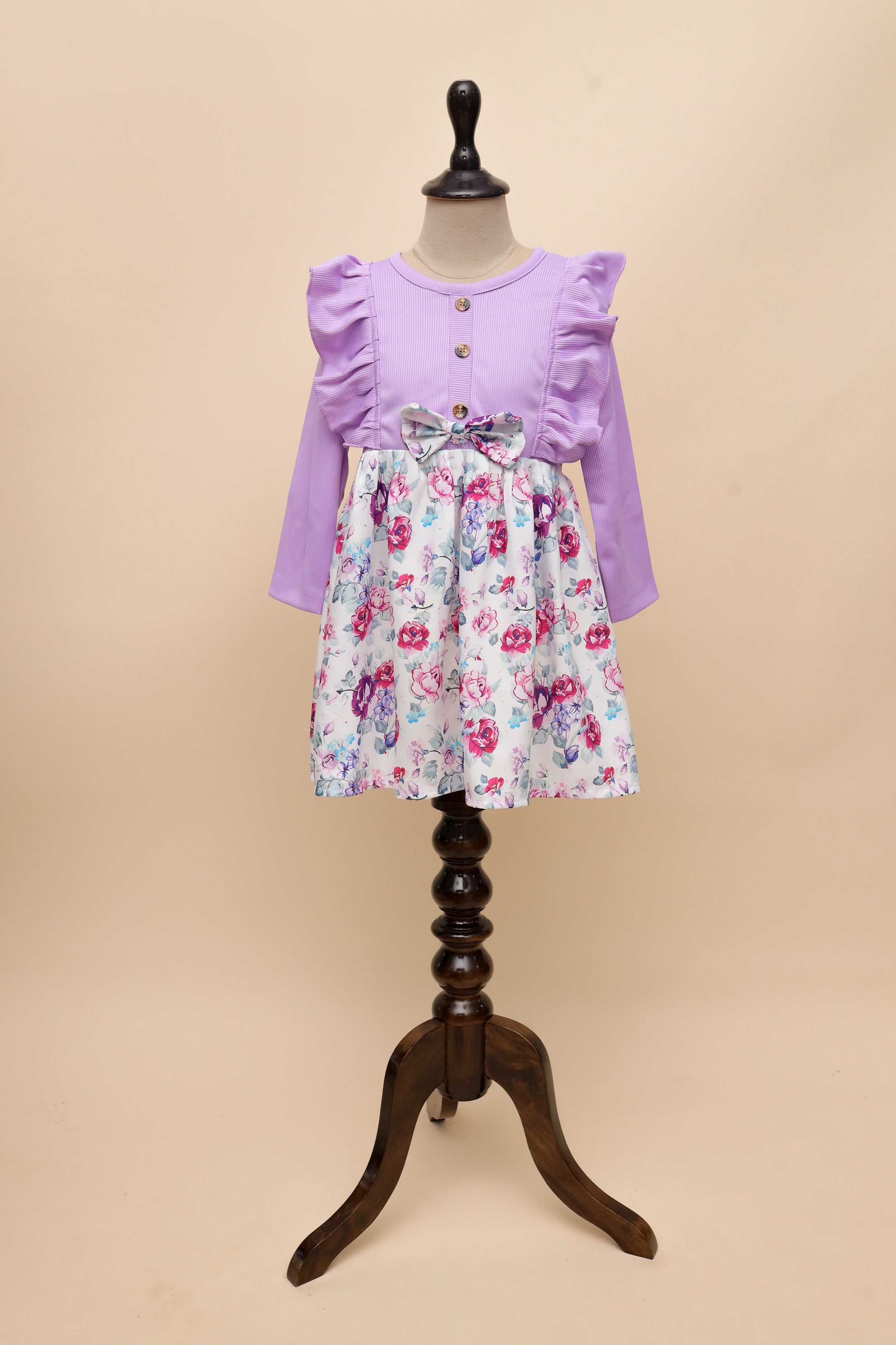 Lavender Ruffle Floral Frock
