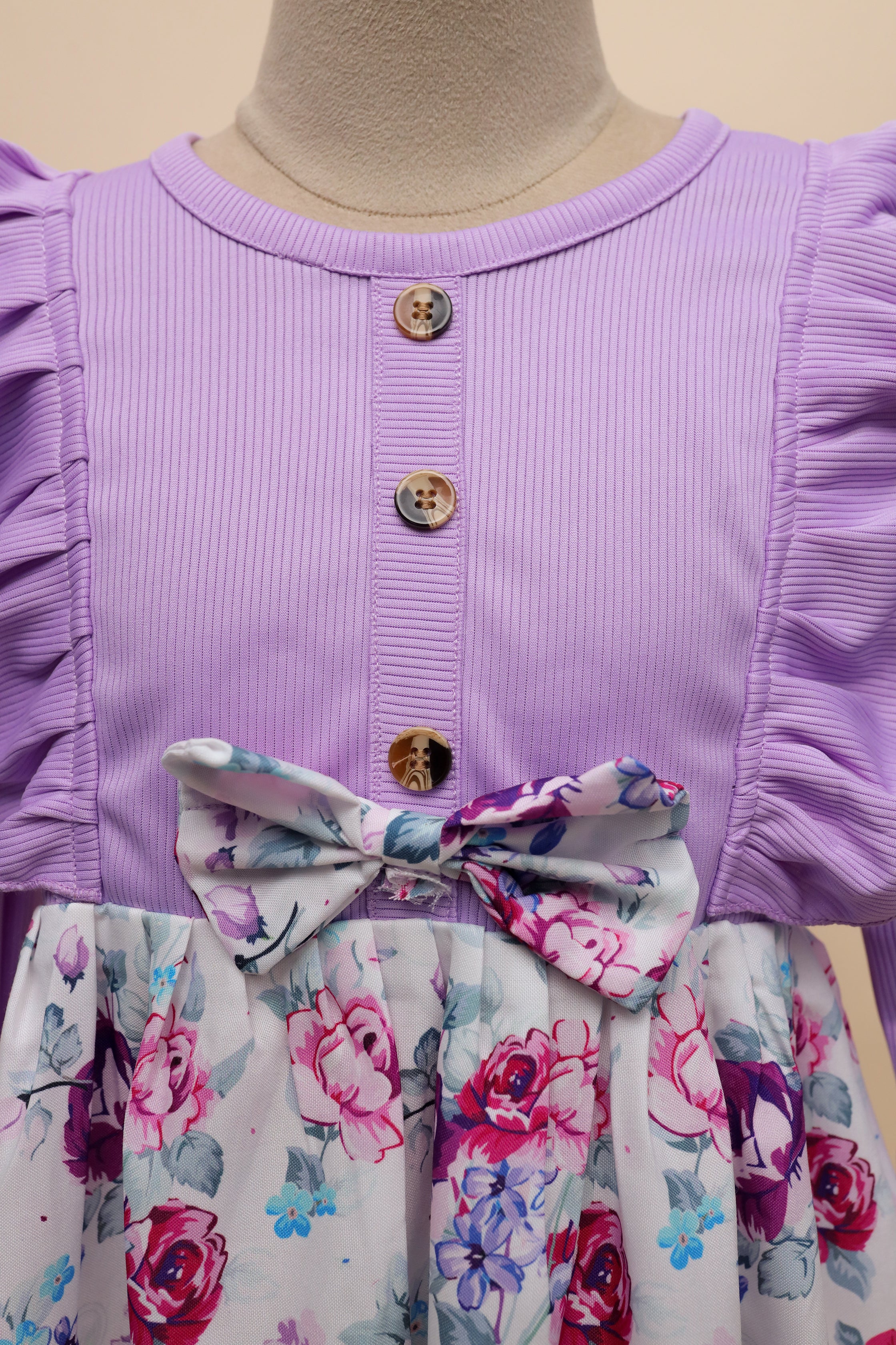 Lavender Ruffle Floral Frock