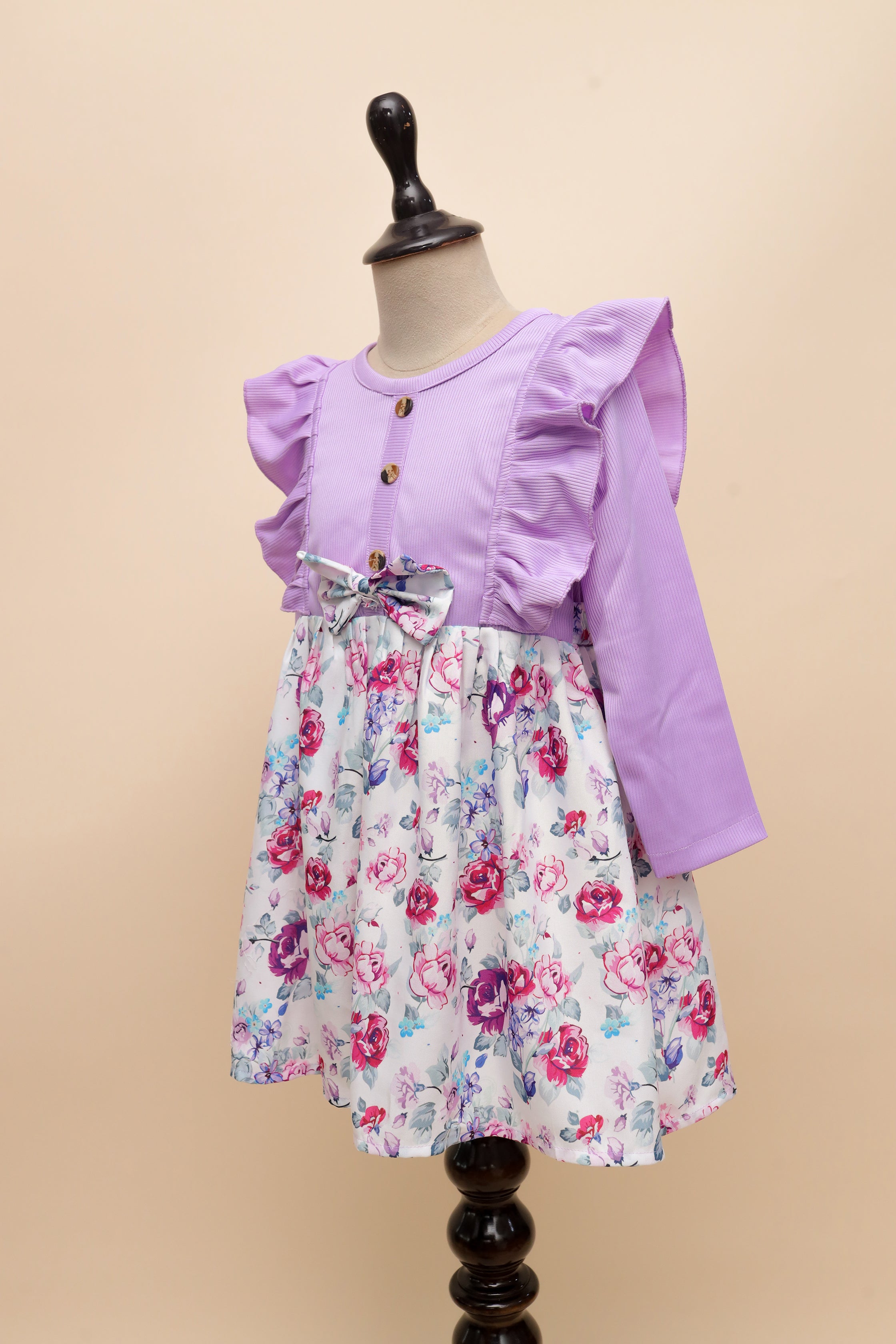Lavender Ruffle Floral Frock