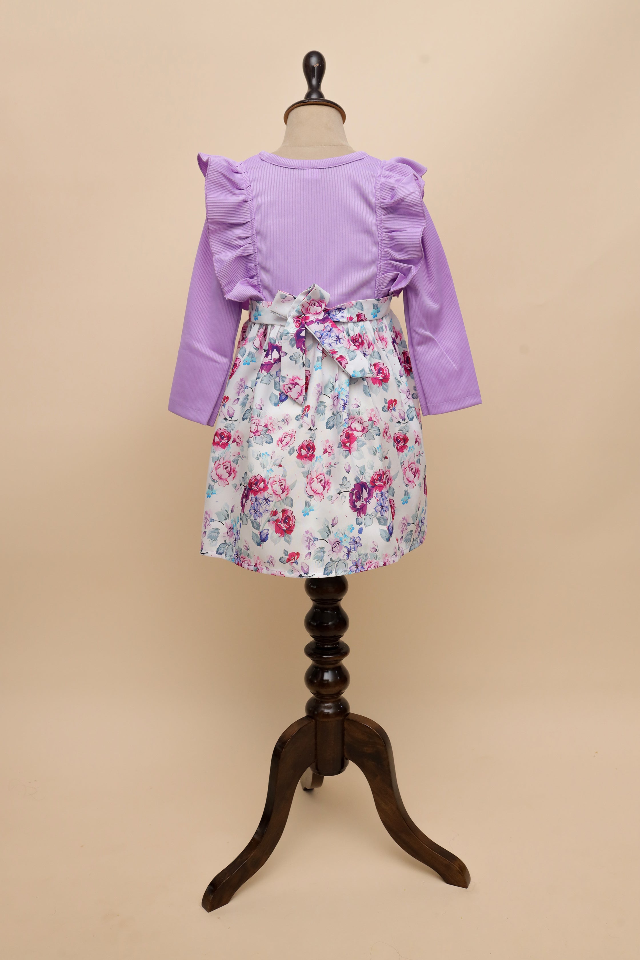 Lavender Ruffle Floral Frock