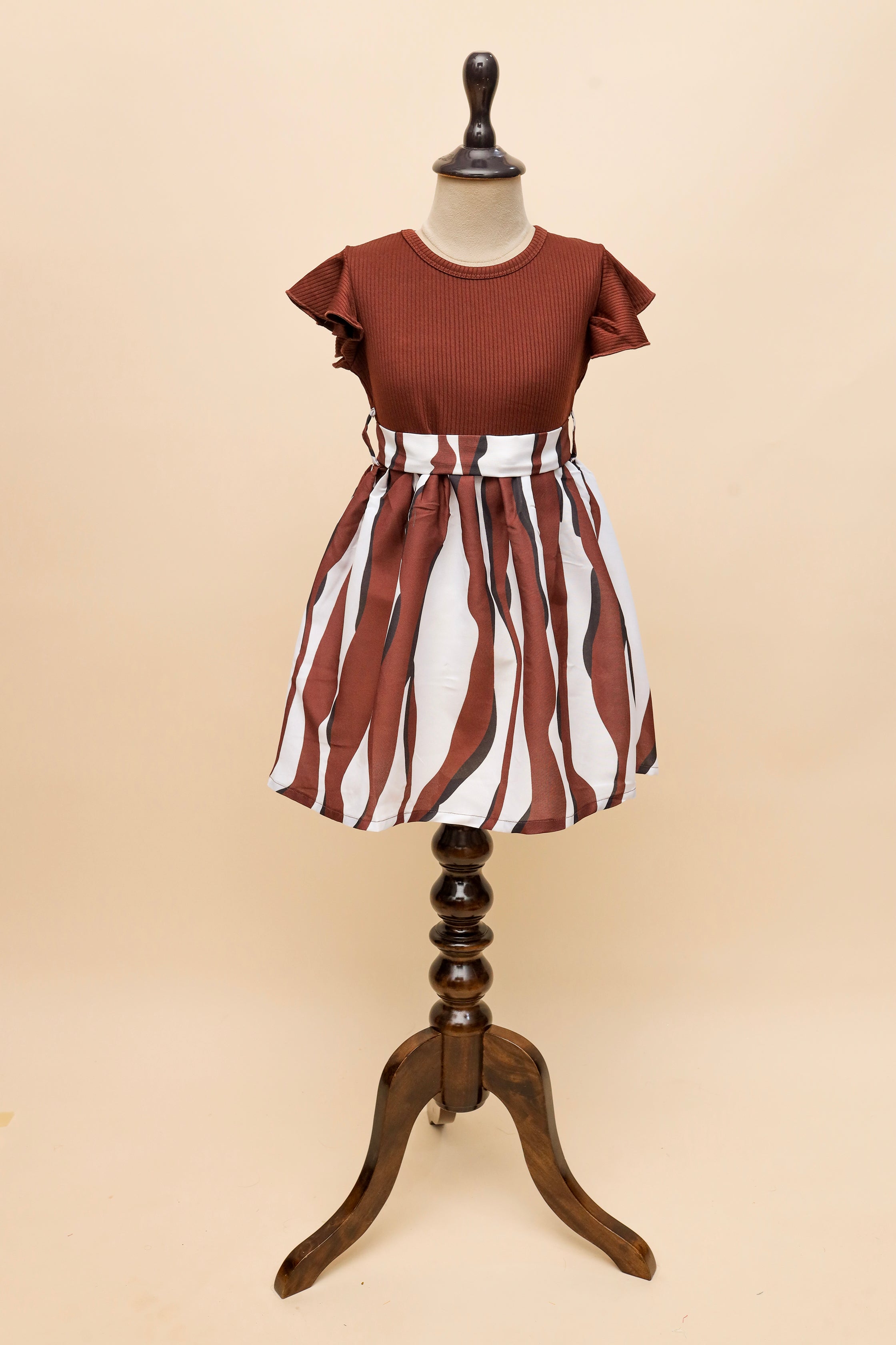 Rust Wave Ruffle Frock