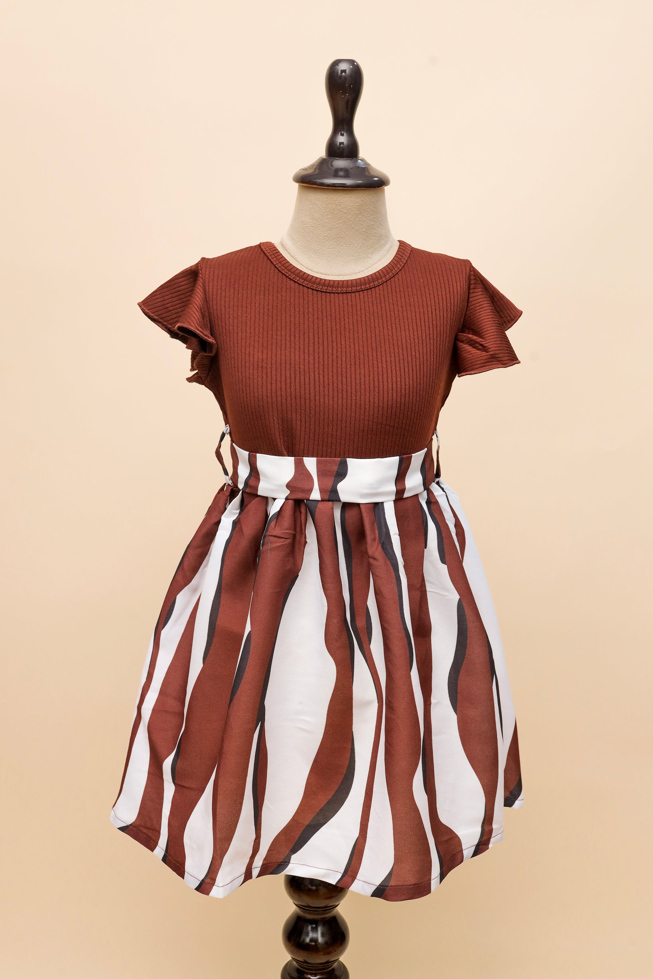 Rust Wave Ruffle Frock