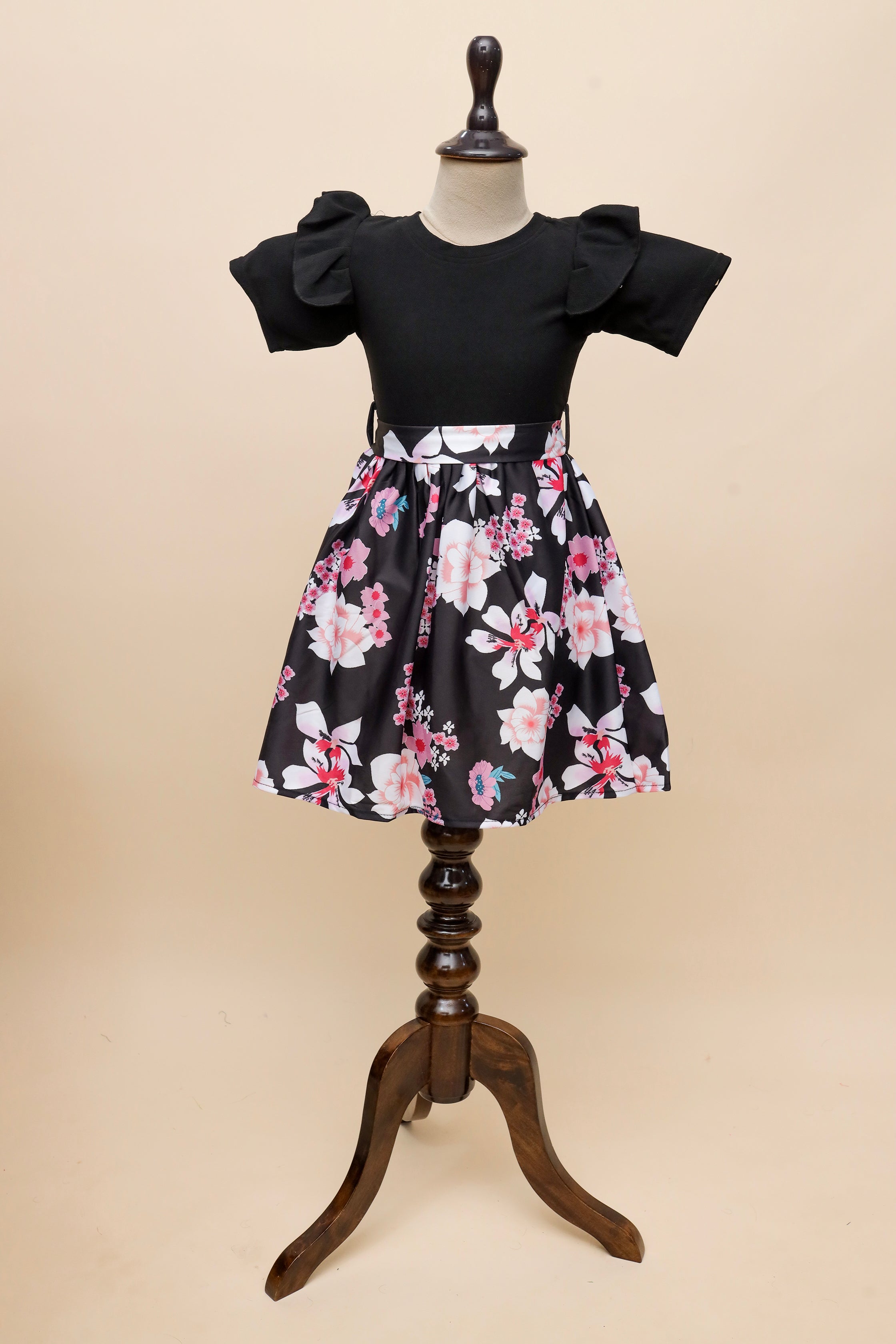 Midnight Bloom Ruffle Frock