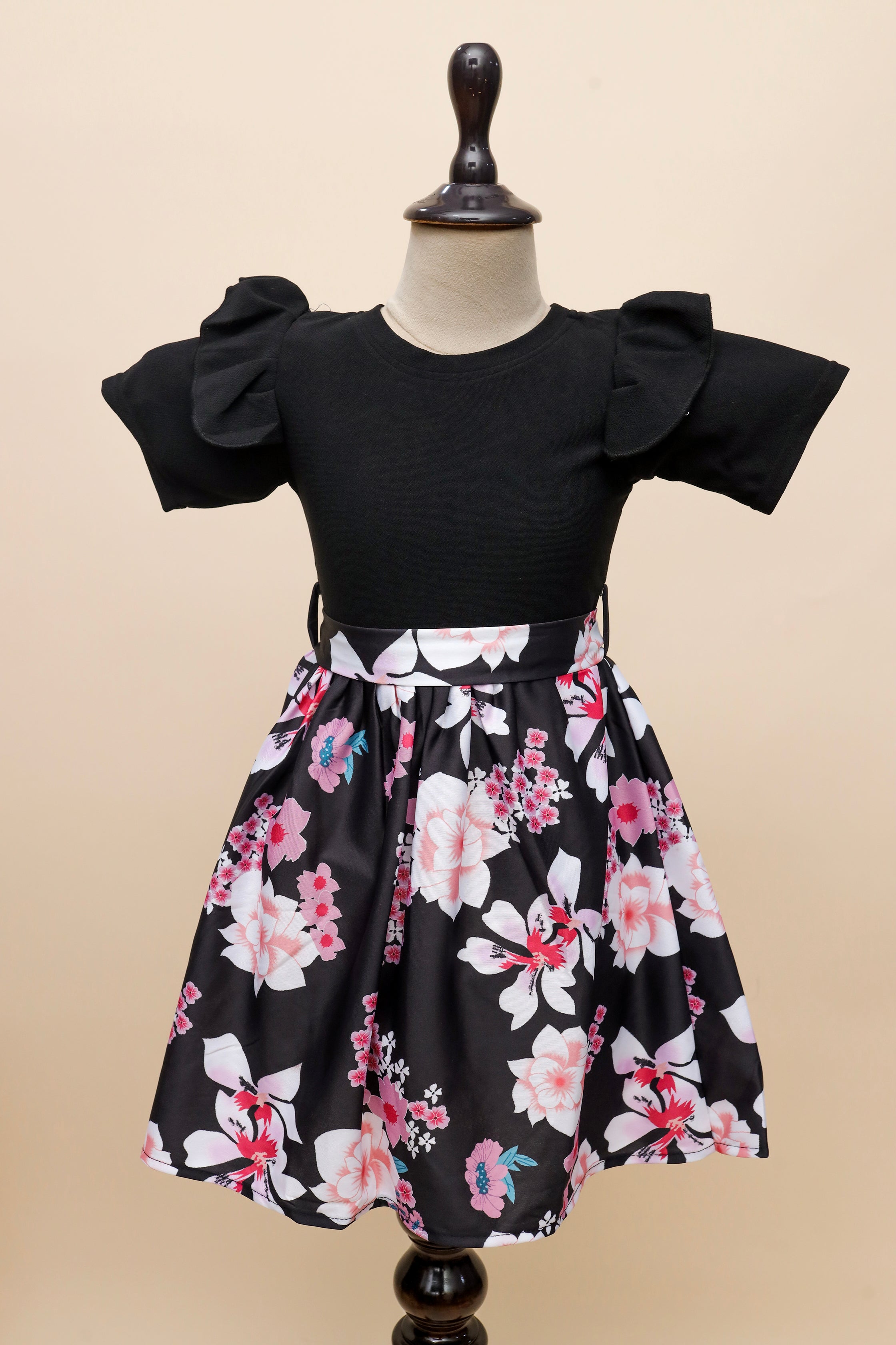 Midnight Bloom Ruffle Frock