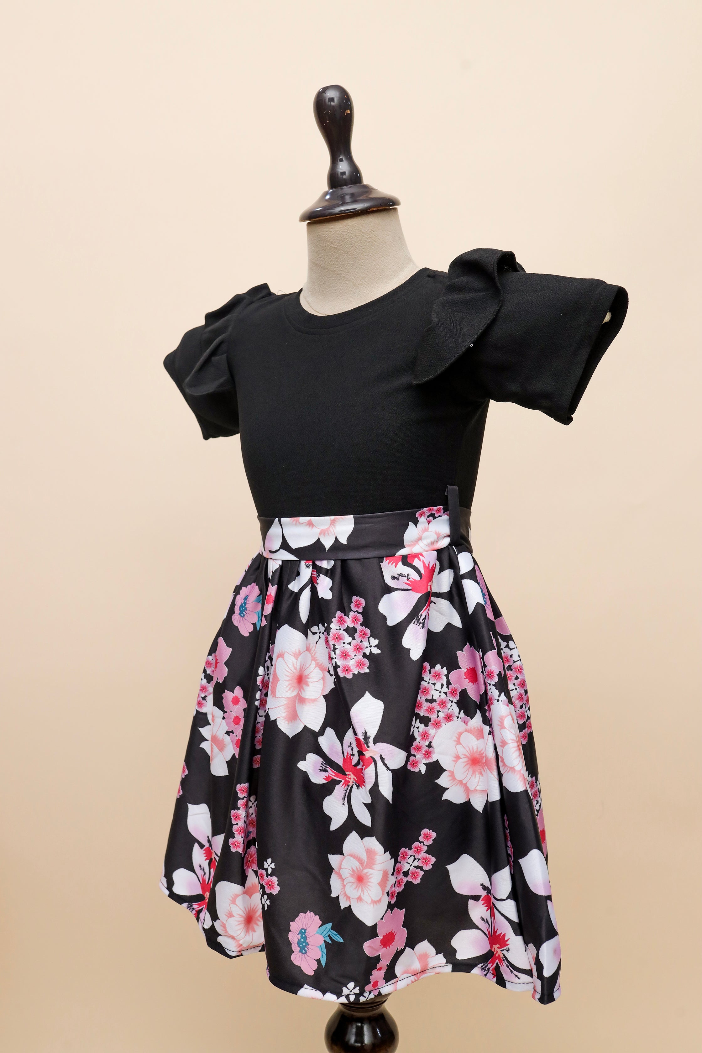 Midnight Bloom Ruffle Frock