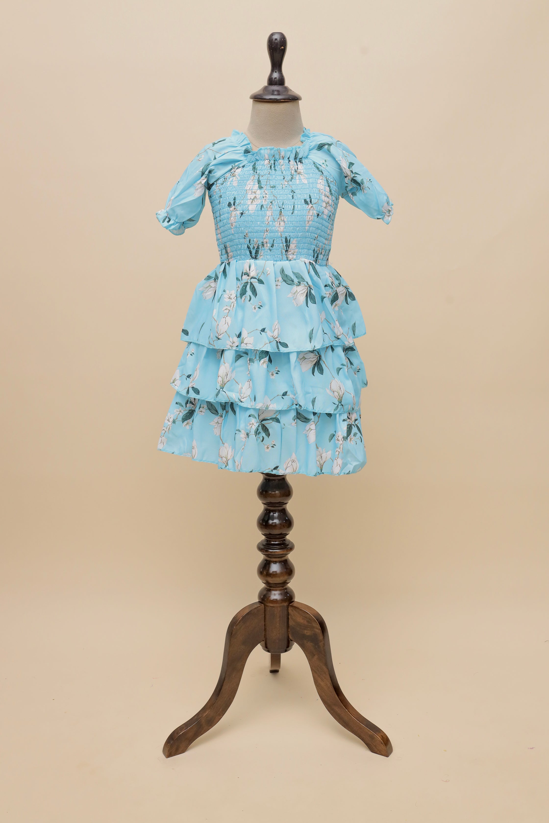 Azure Magnolia Tiered Frock