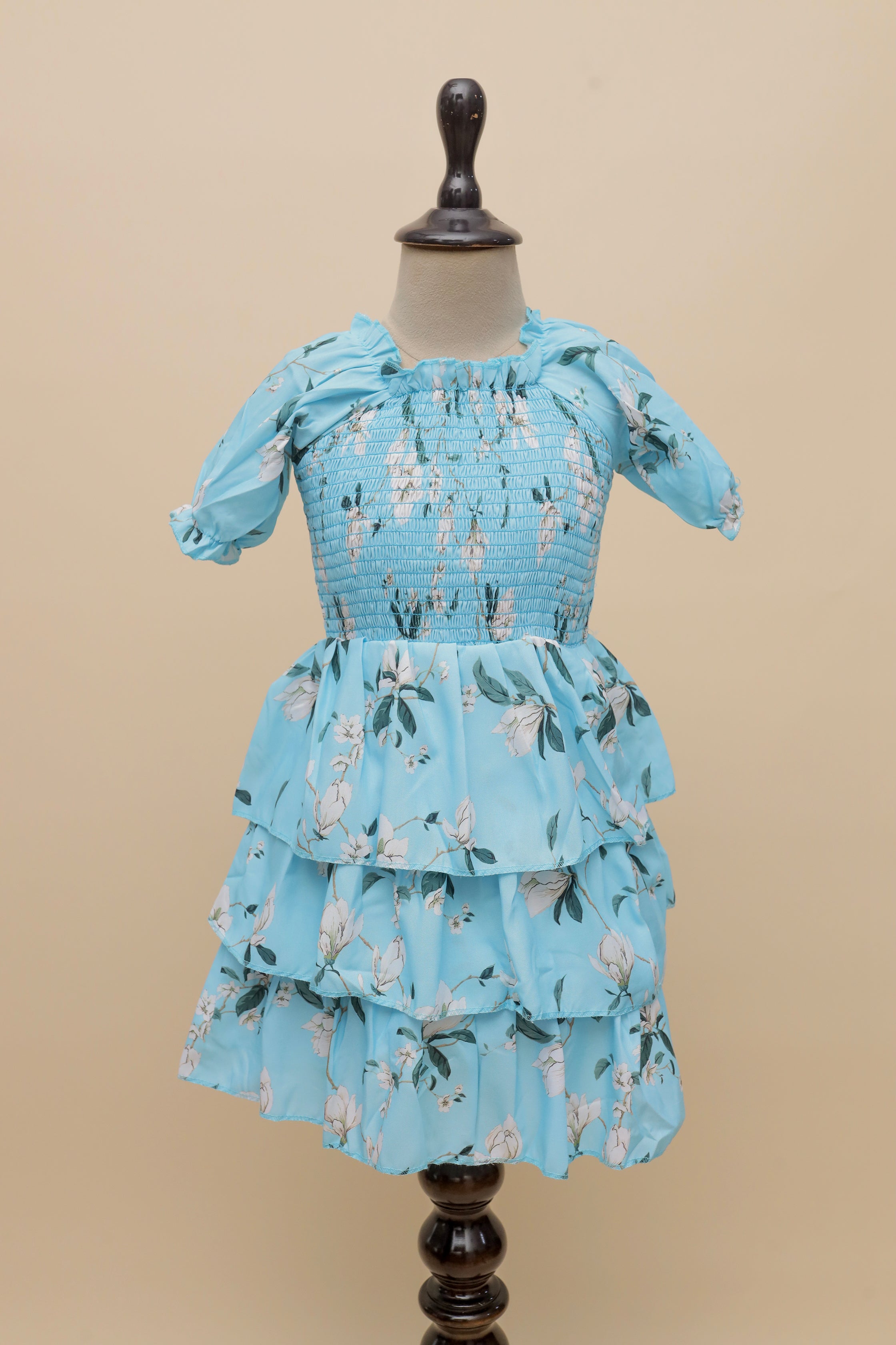 Azure Magnolia Tiered Frock