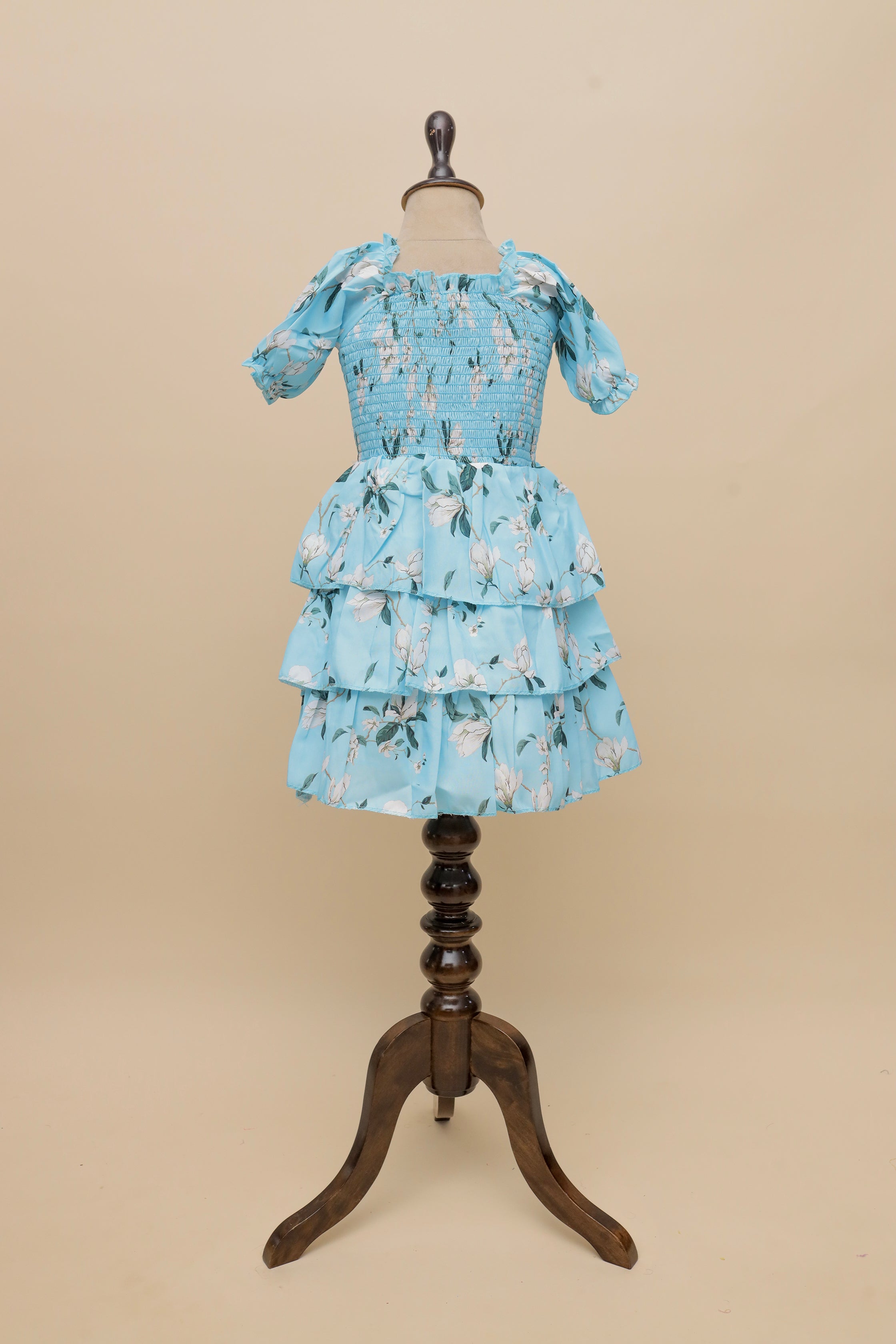 Azure Magnolia Tiered Frock