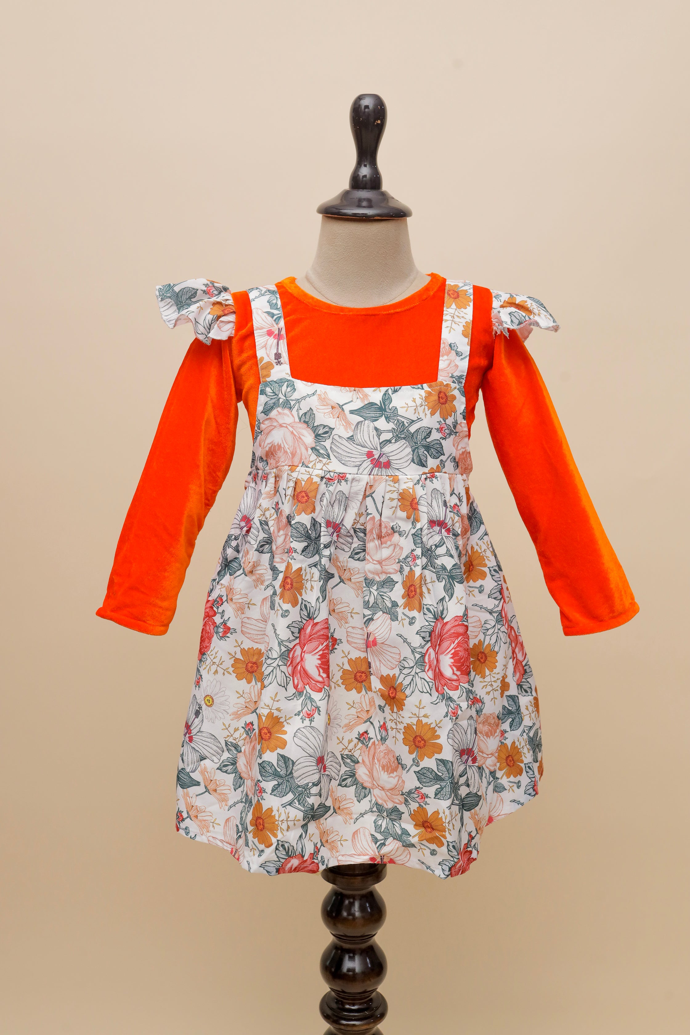 Orange Blossom Dungaree Dress