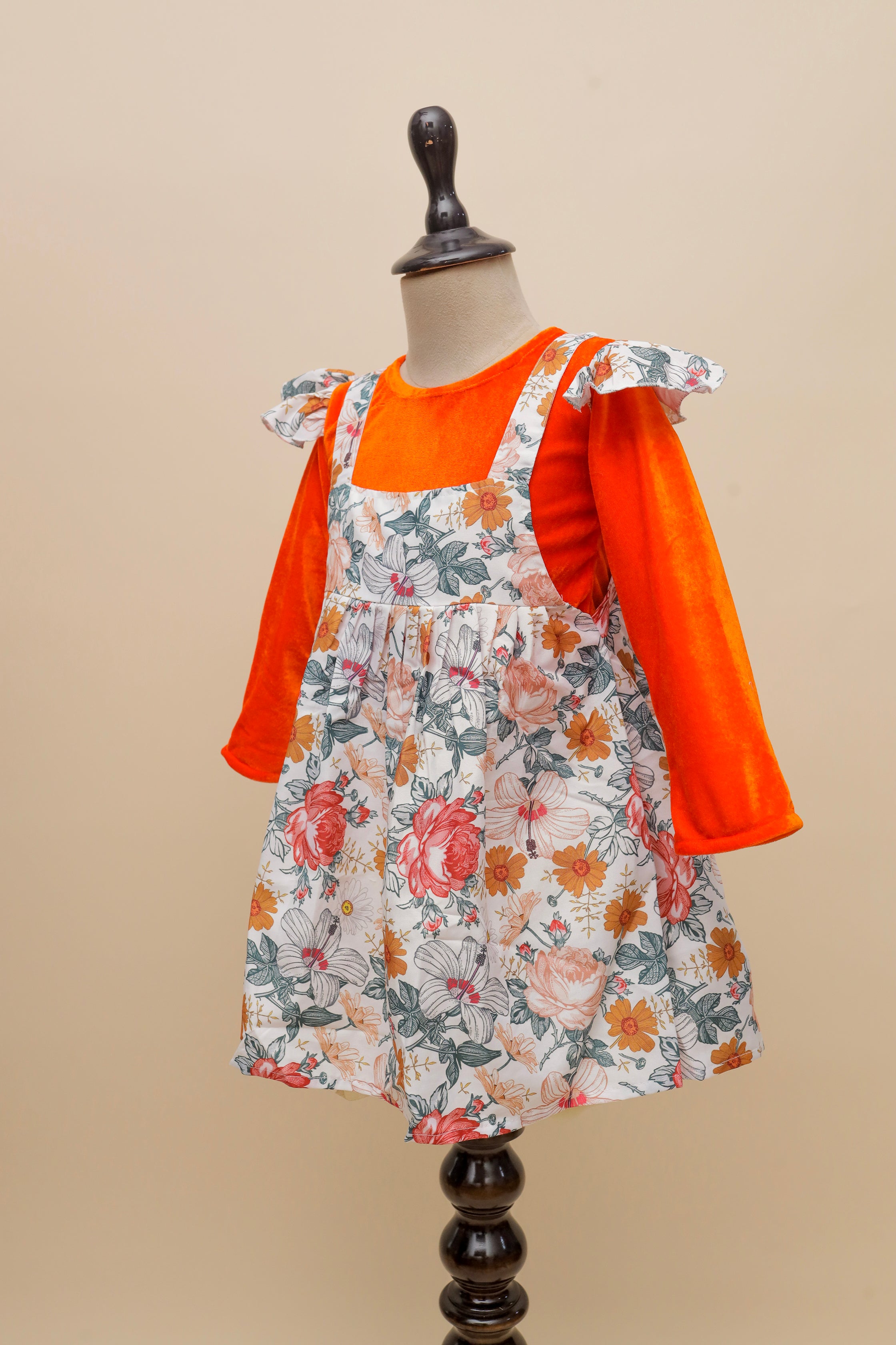 Orange Blossom Dungaree Dress