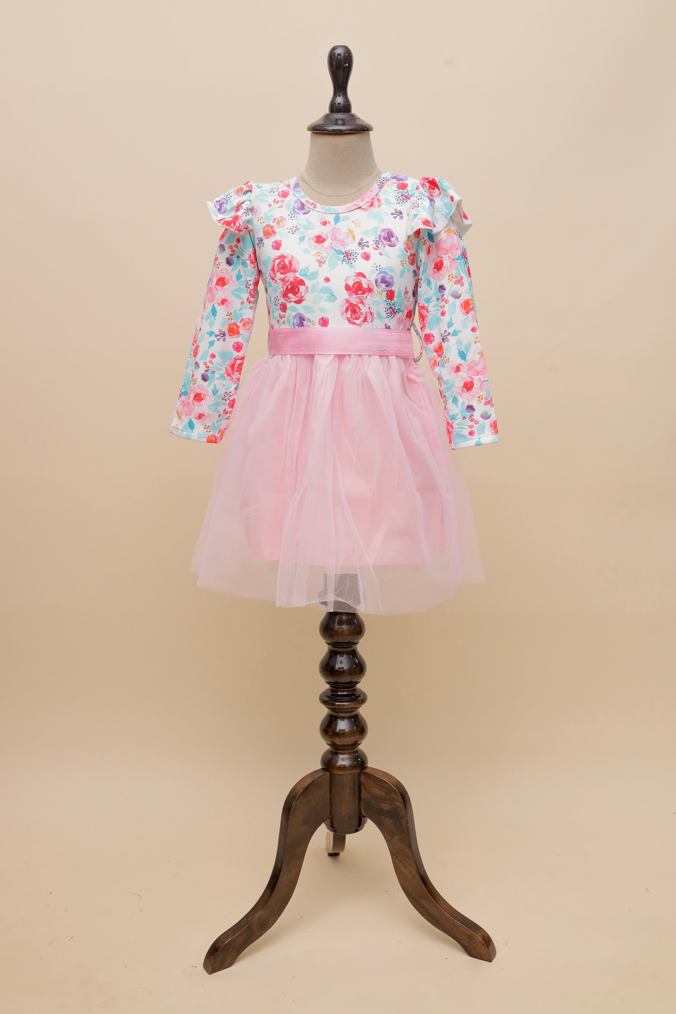Blushing Floral Tulle Frock