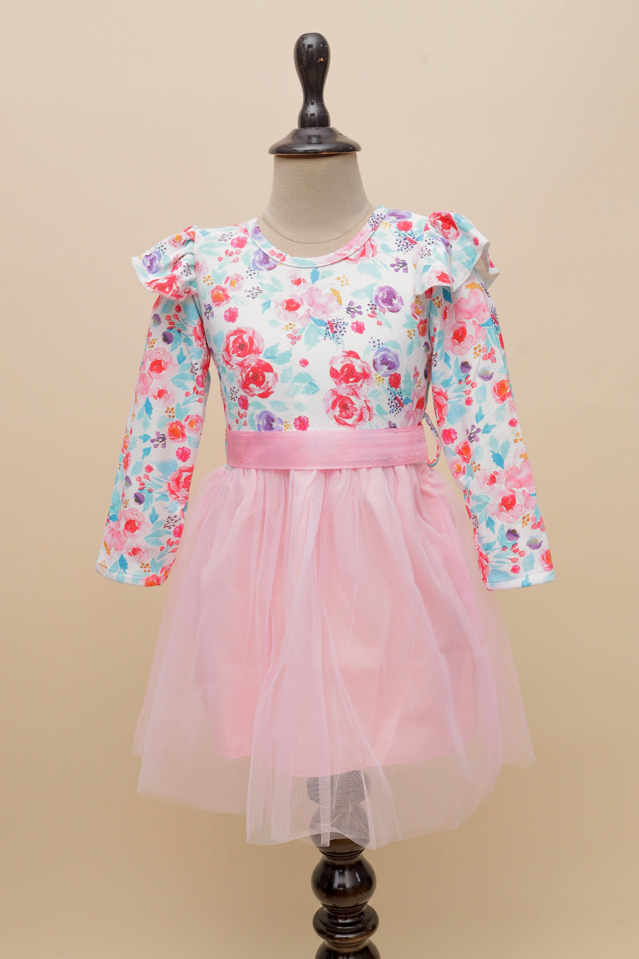 Blushing Floral Tulle Frock