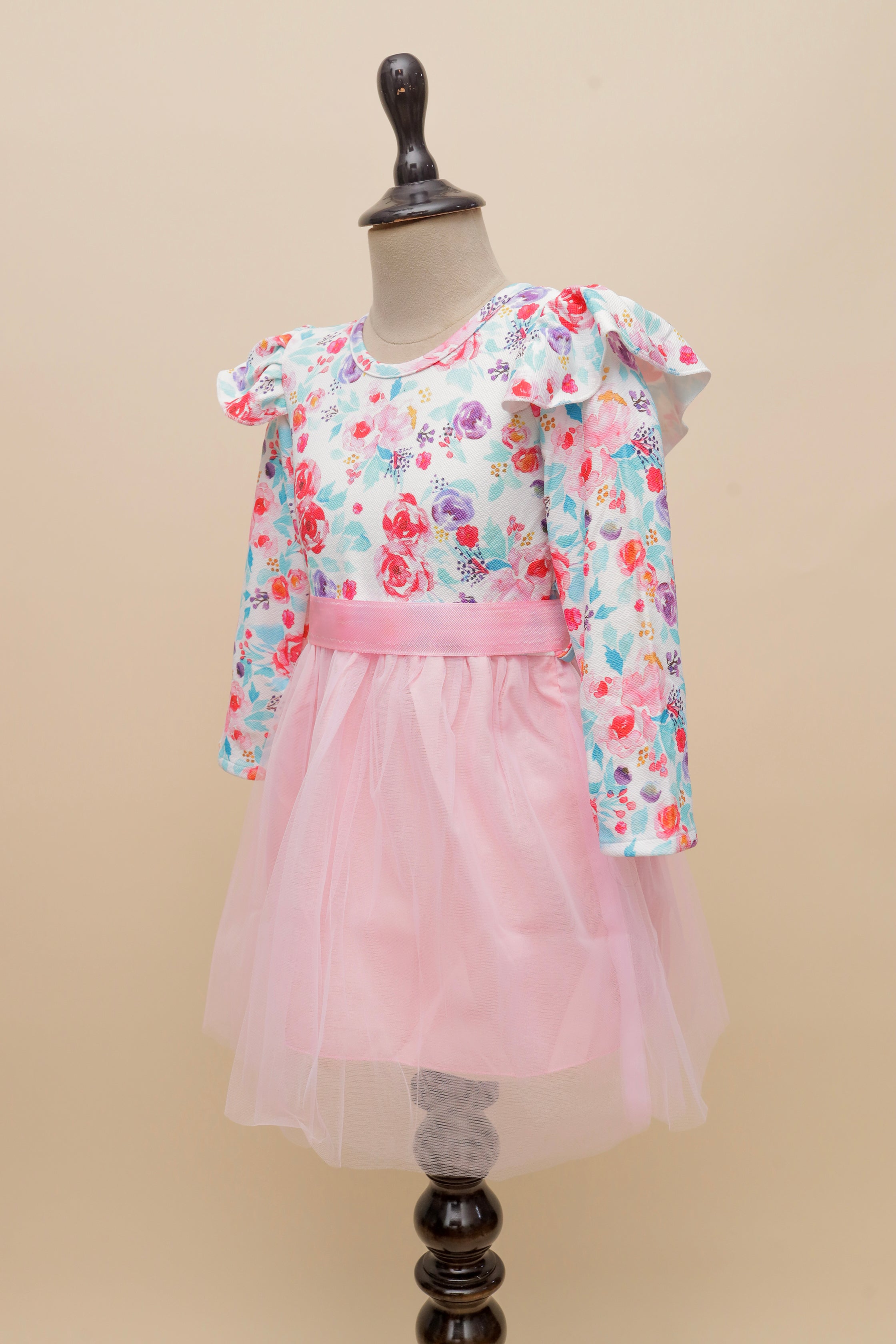Blushing Floral Tulle Frock