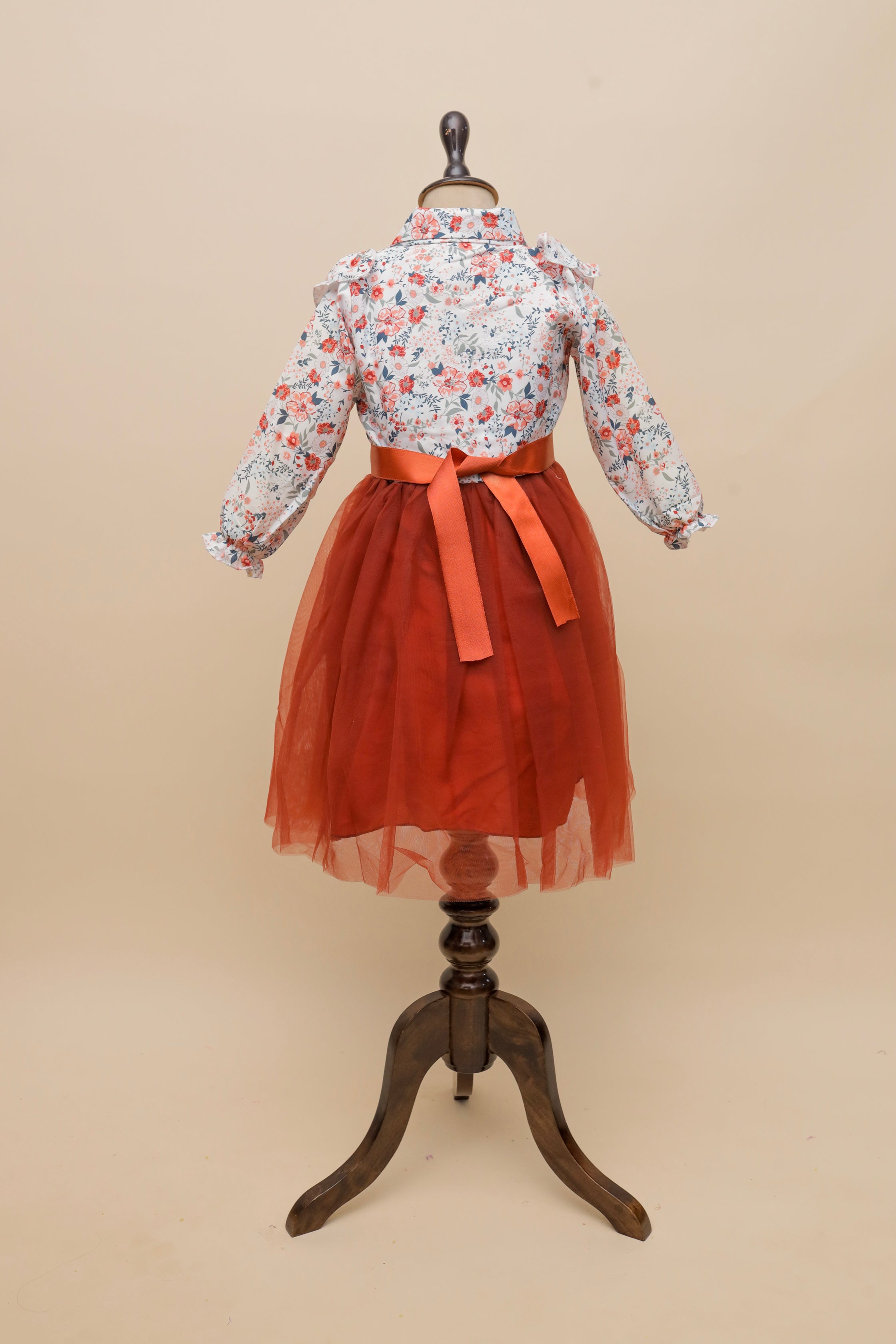Rust Blossom Ruffle Frock