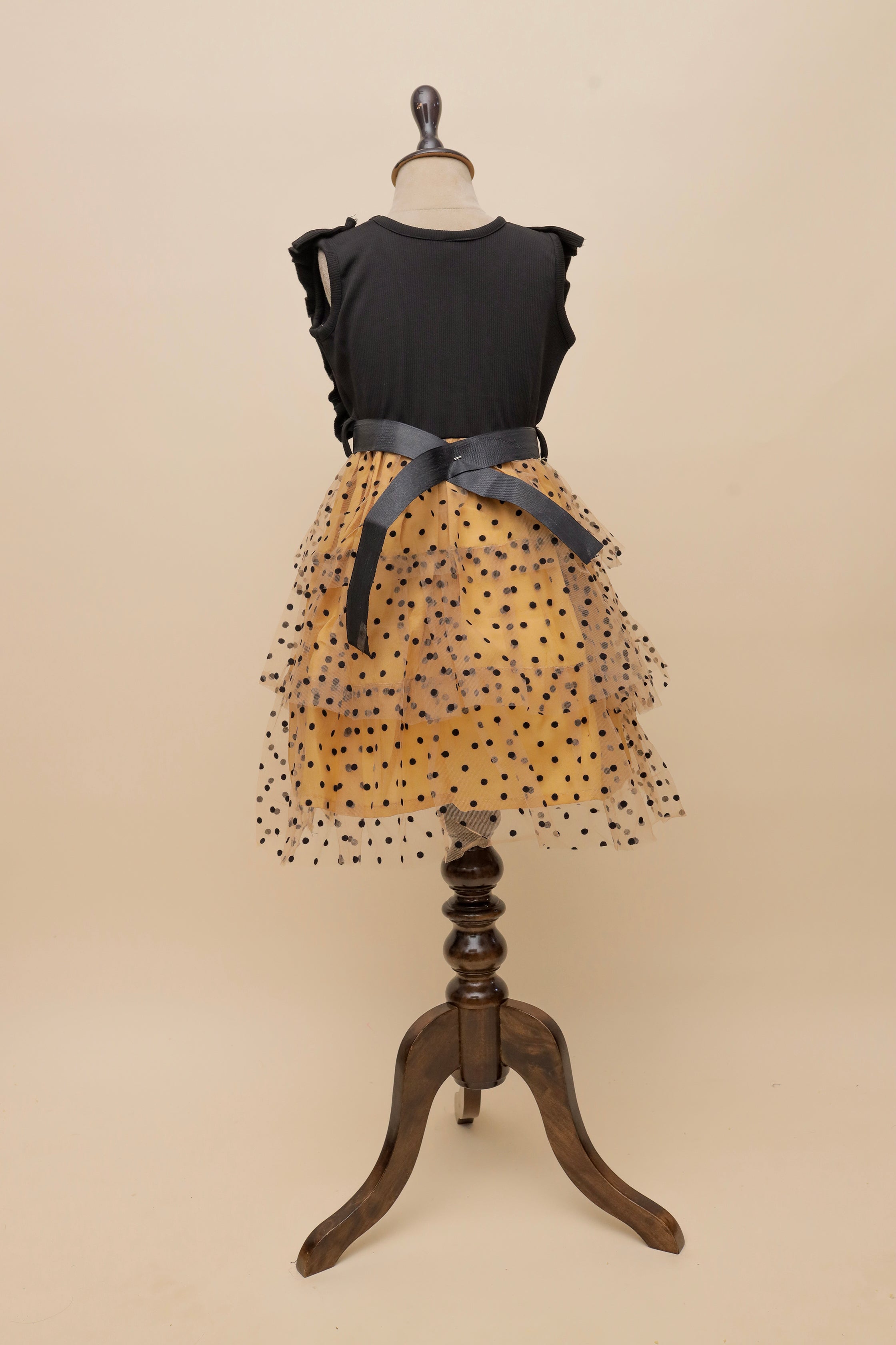 Golden Dots Ruffle Frock