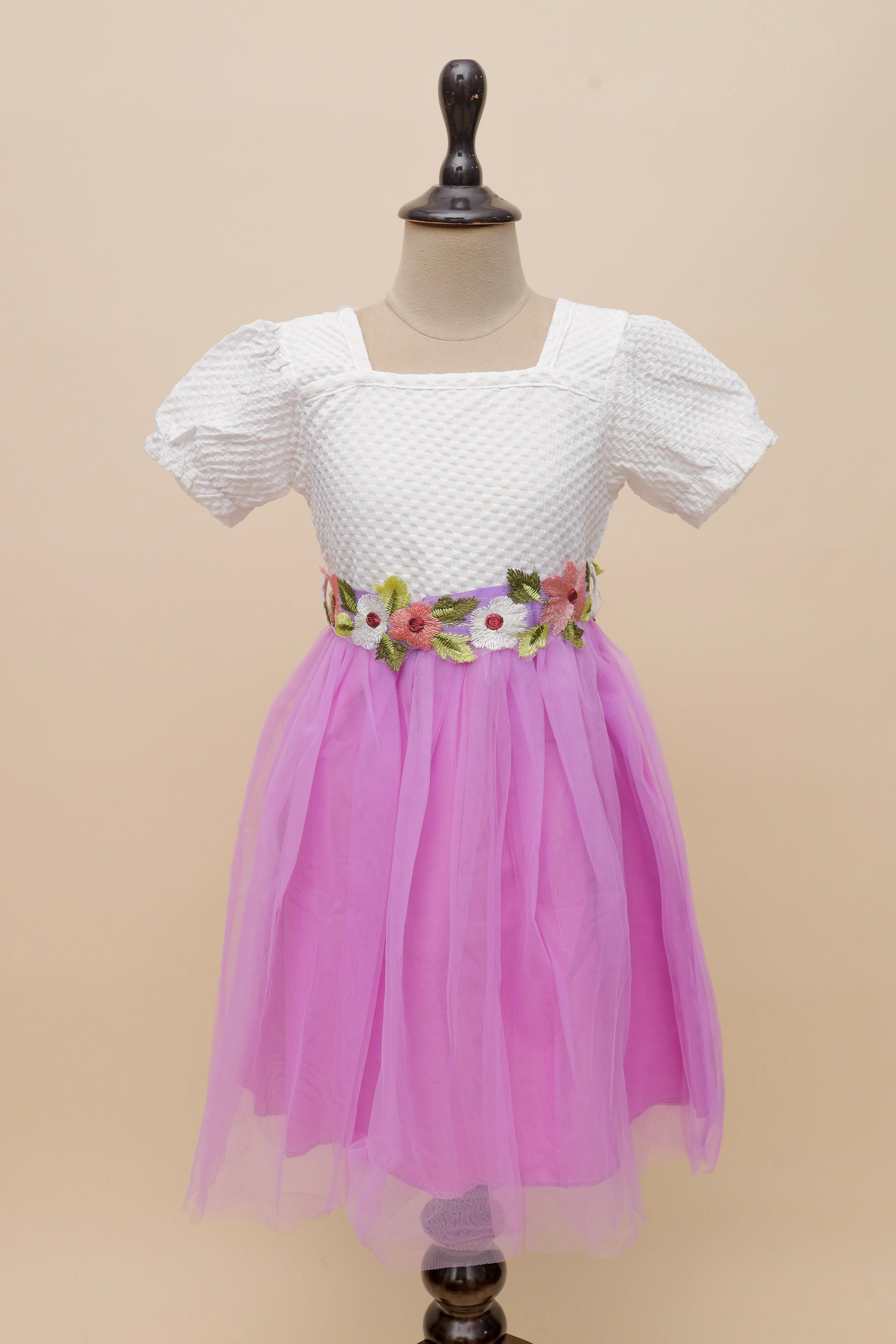 Lilac Garden Embroidered Frock