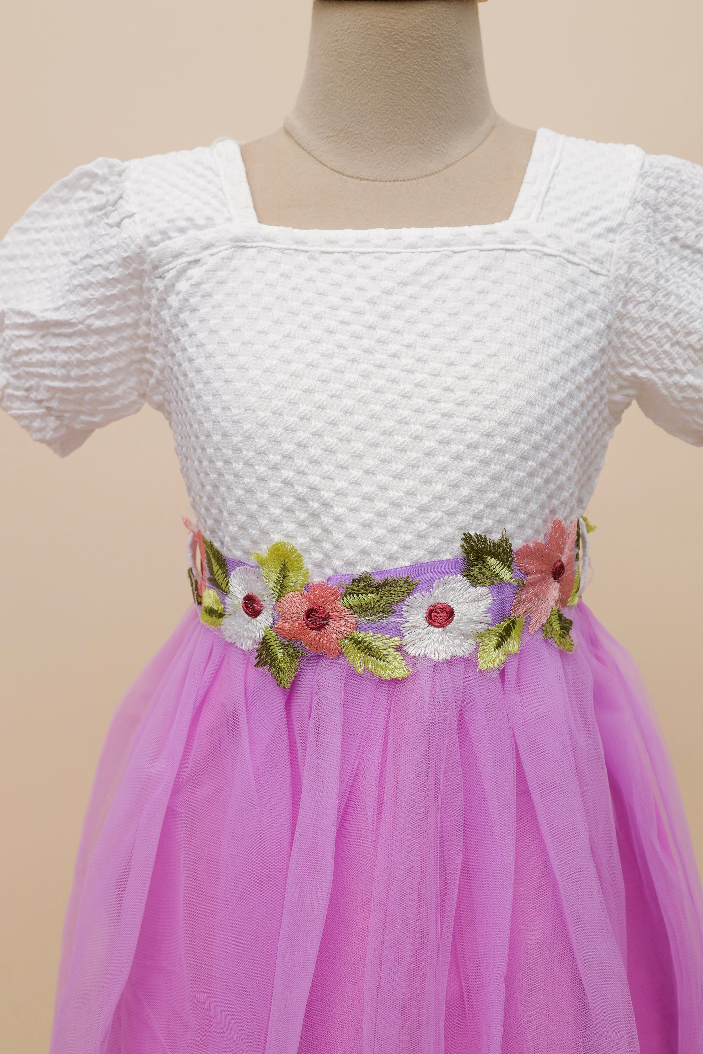 Lilac Garden Embroidered Frock