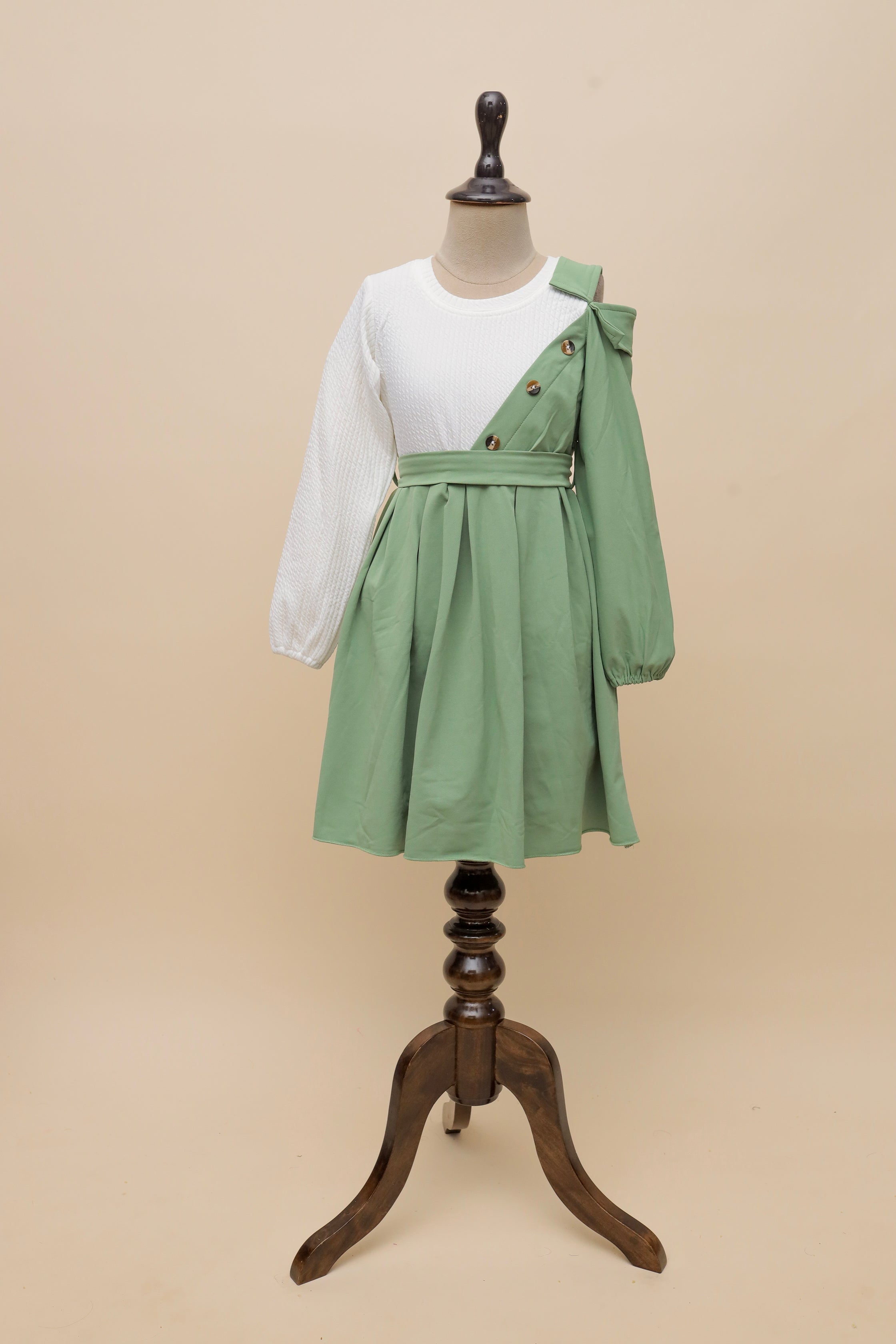 Mint Melody One-Shoulder Frock
