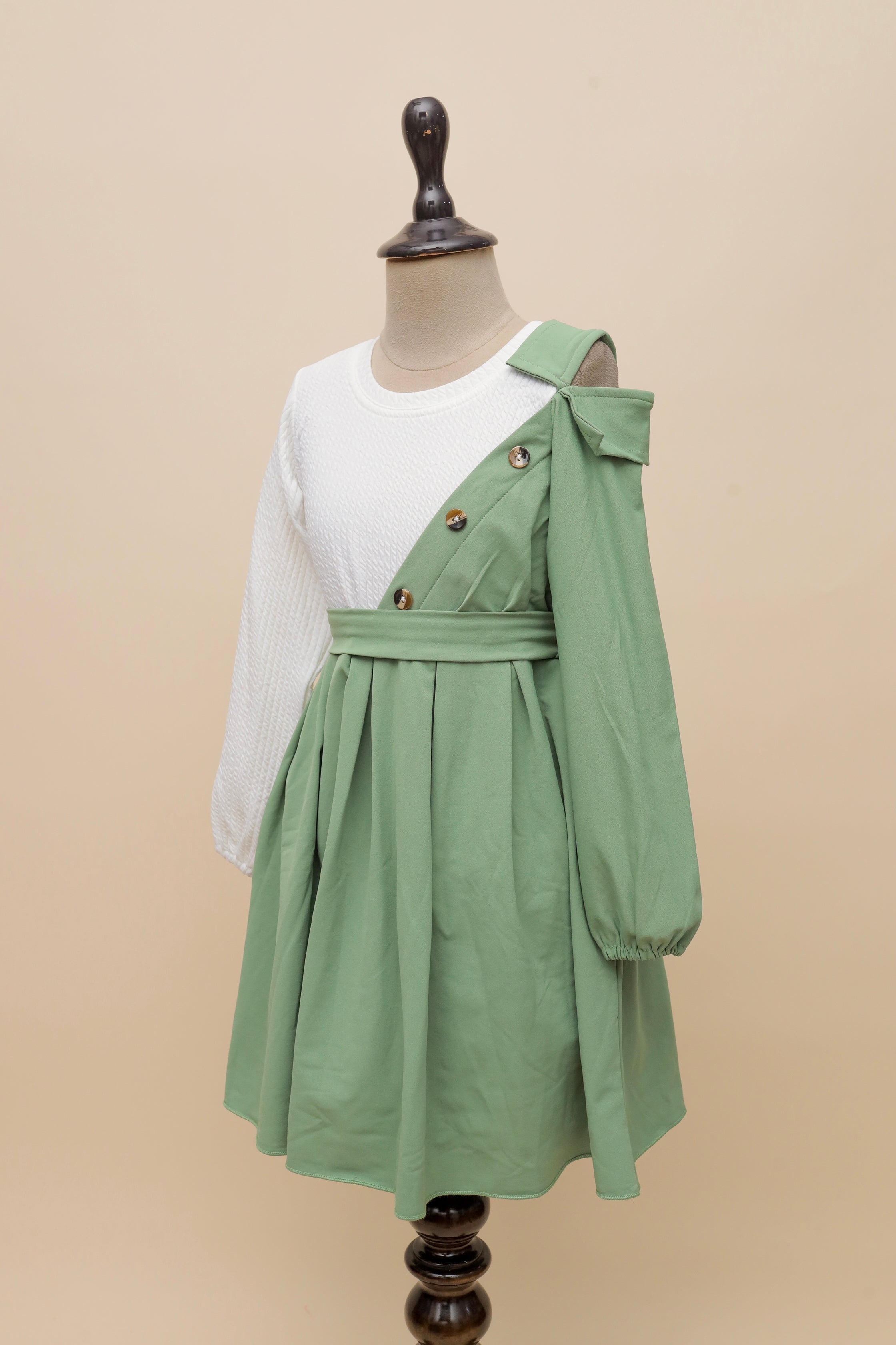 Mint Melody One-Shoulder Frock