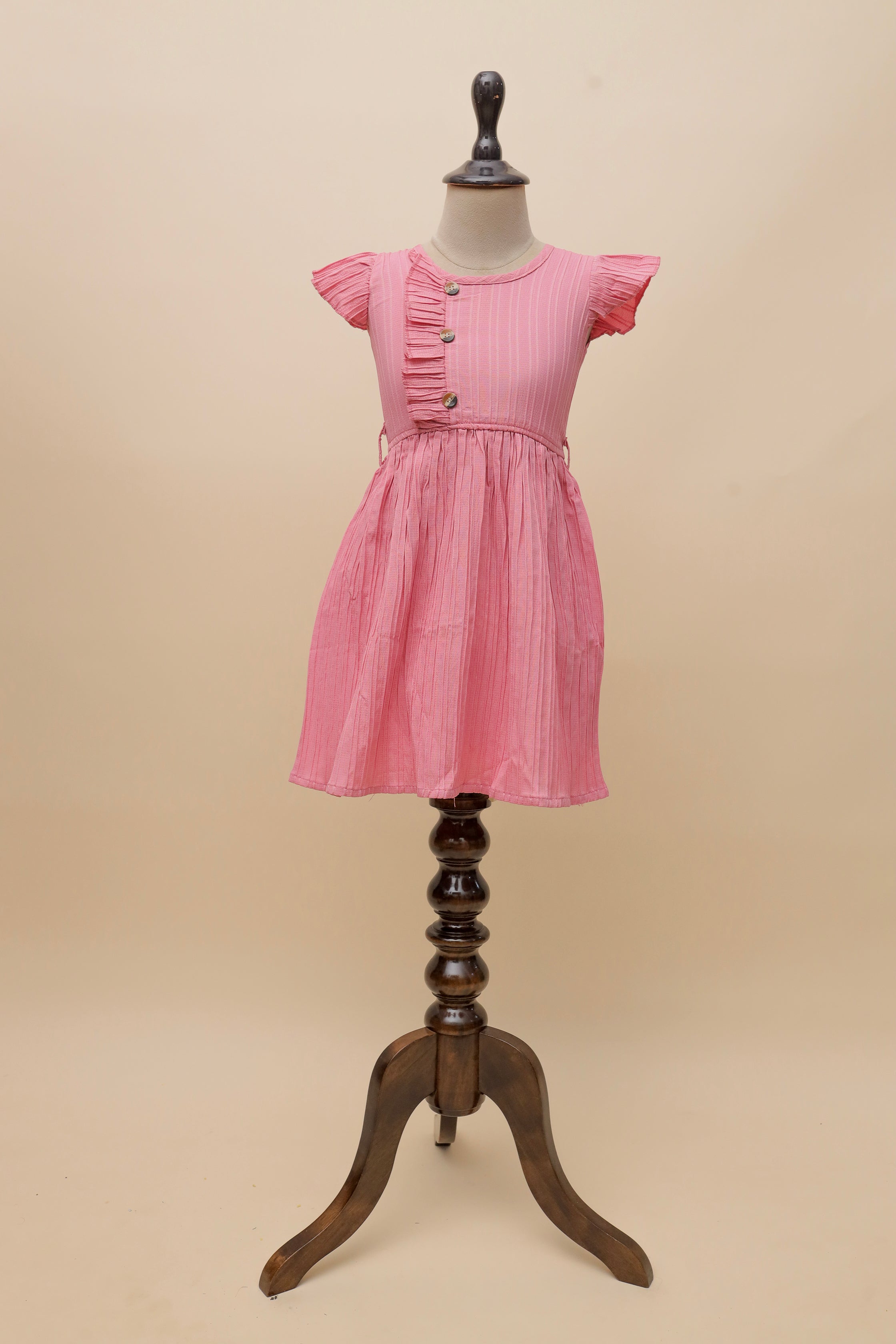 Blush Button Ruffle Frock