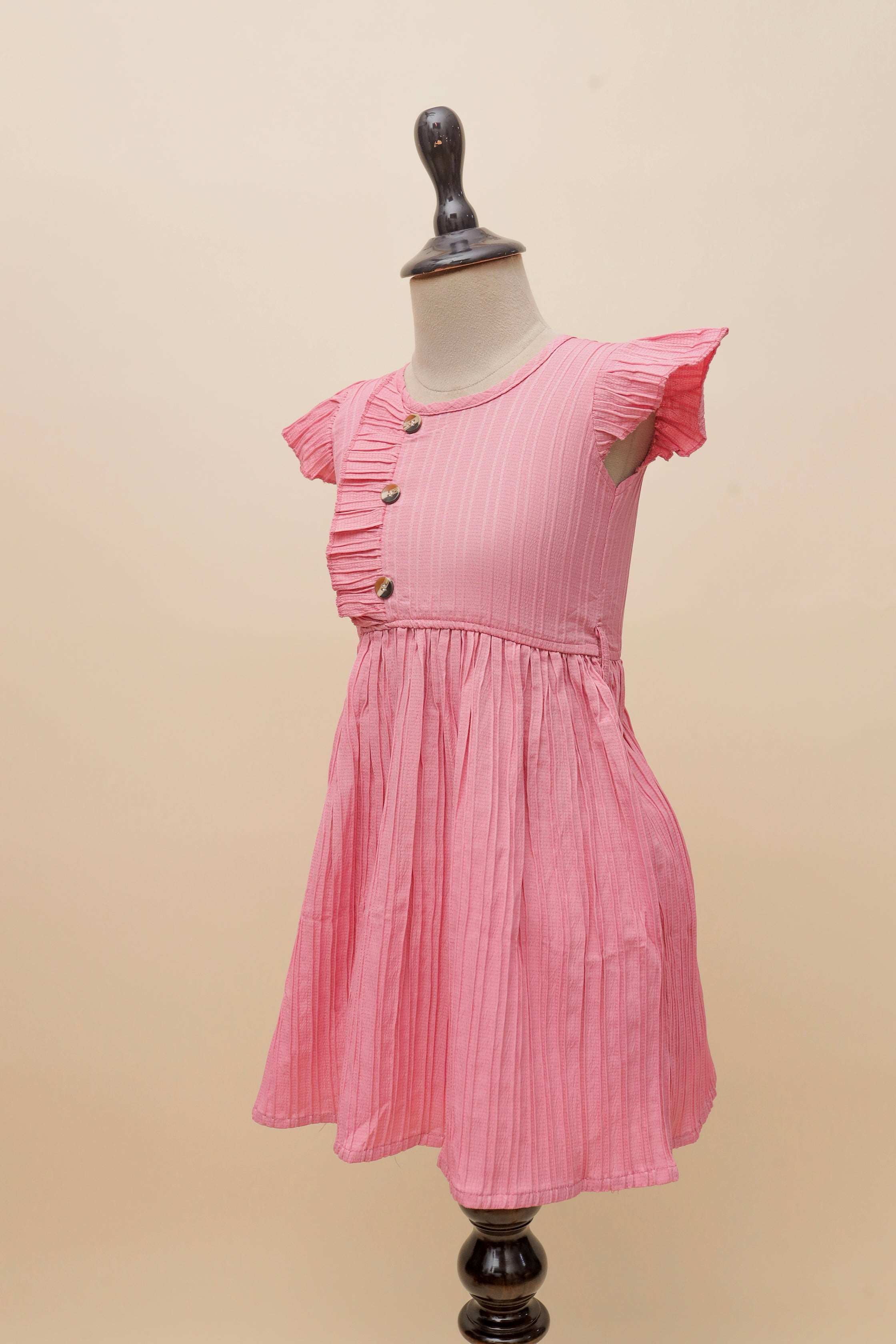 Blush Button Ruffle Frock