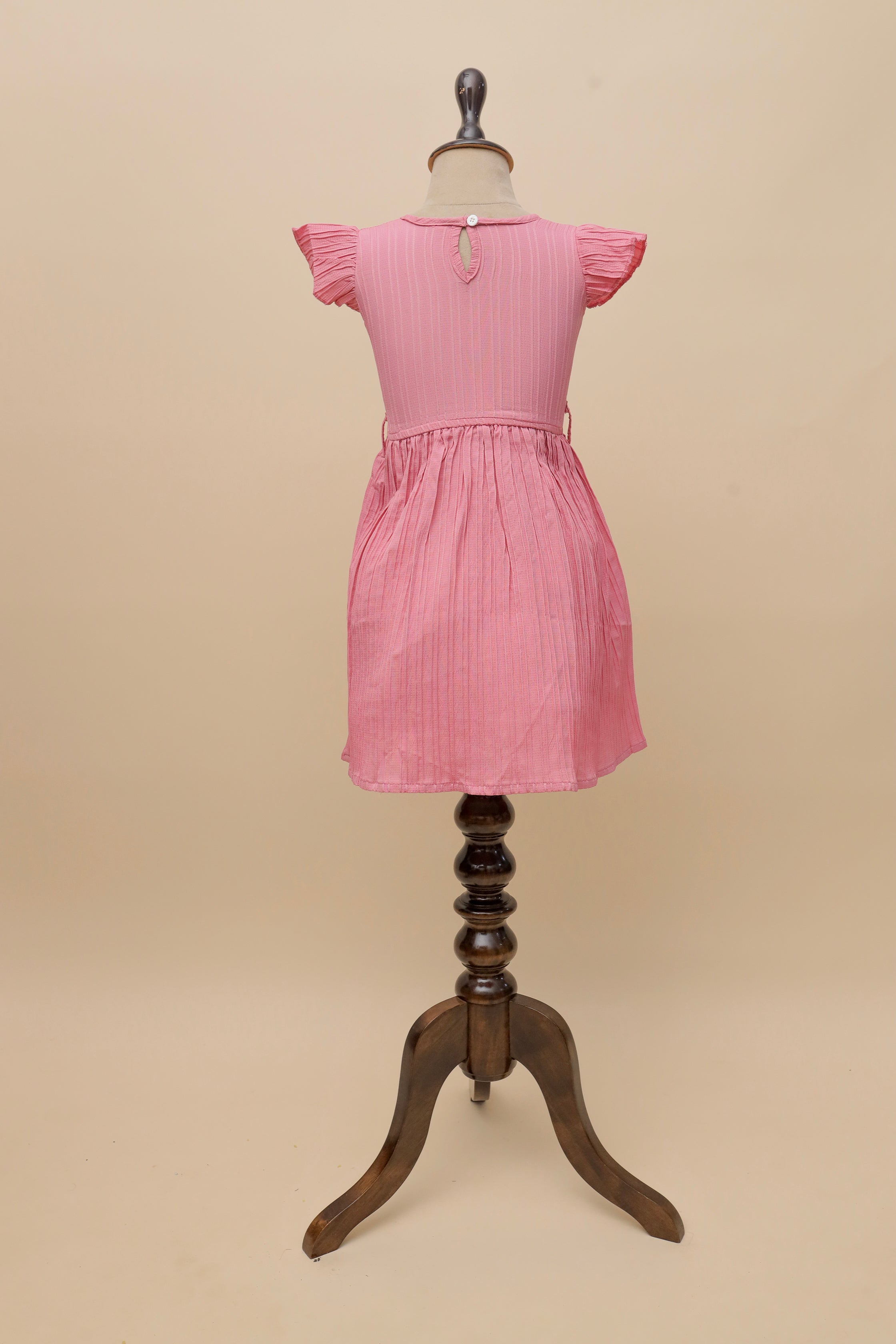 Blush Button Ruffle Frock